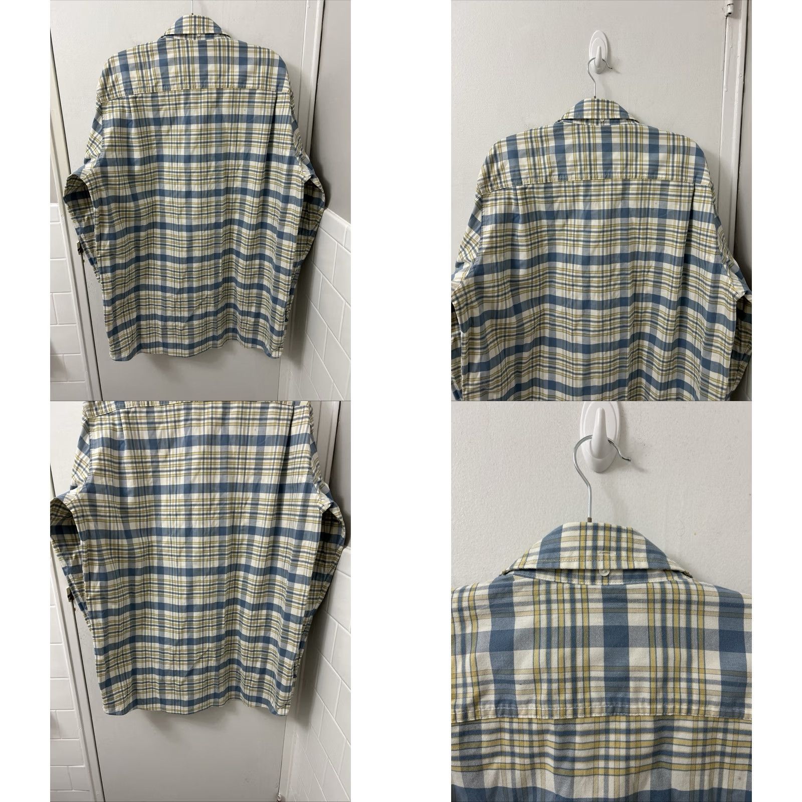 Vintage LL Bean Comfort Stretch Oxford Shirt Mens L Tall Blue Plaid Traditional Button-Up Size US L / EU 52-54 / 3 - 8 Thumbnail