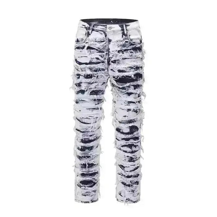 Japanese Brand Opium Distressed Baggy Stack Jeans Size US 32 / EU 48 - 3 Thumbnail