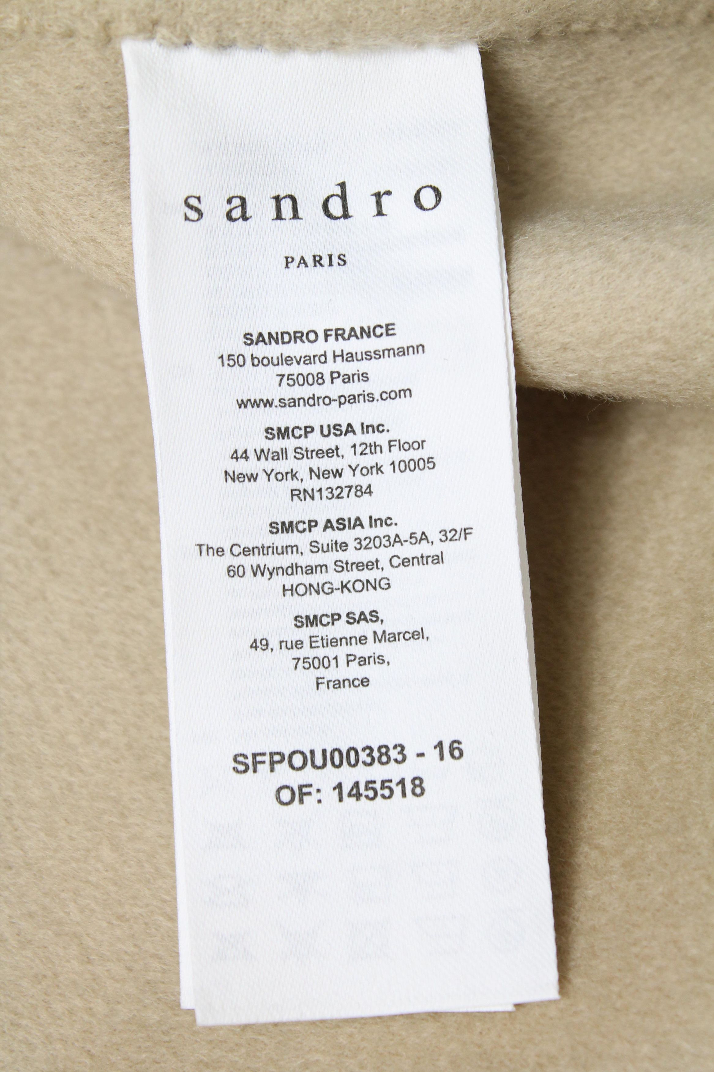 Sandro SANDRO Mystere Coat Women's (EU) 42 Wool Double Breasted Size XL / US 12-14 / IT 48-50 - 8 Thumbnail