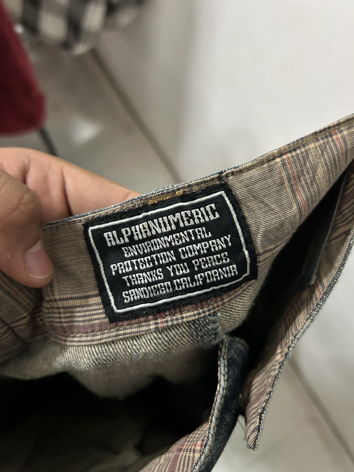 Alphanumeric × Japanese Brand × Vintage Crazy Double Waist Alpha Numeric Sick Acid Wash Design Size US 35 - 8 Thumbnail