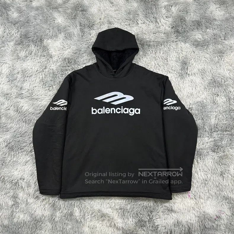 Balenciaga Balenciaga Ski Hoodie with Reflective Logo and Fleece Lini Size US S / EU 44-46 / 1 - 1 Thumbnail