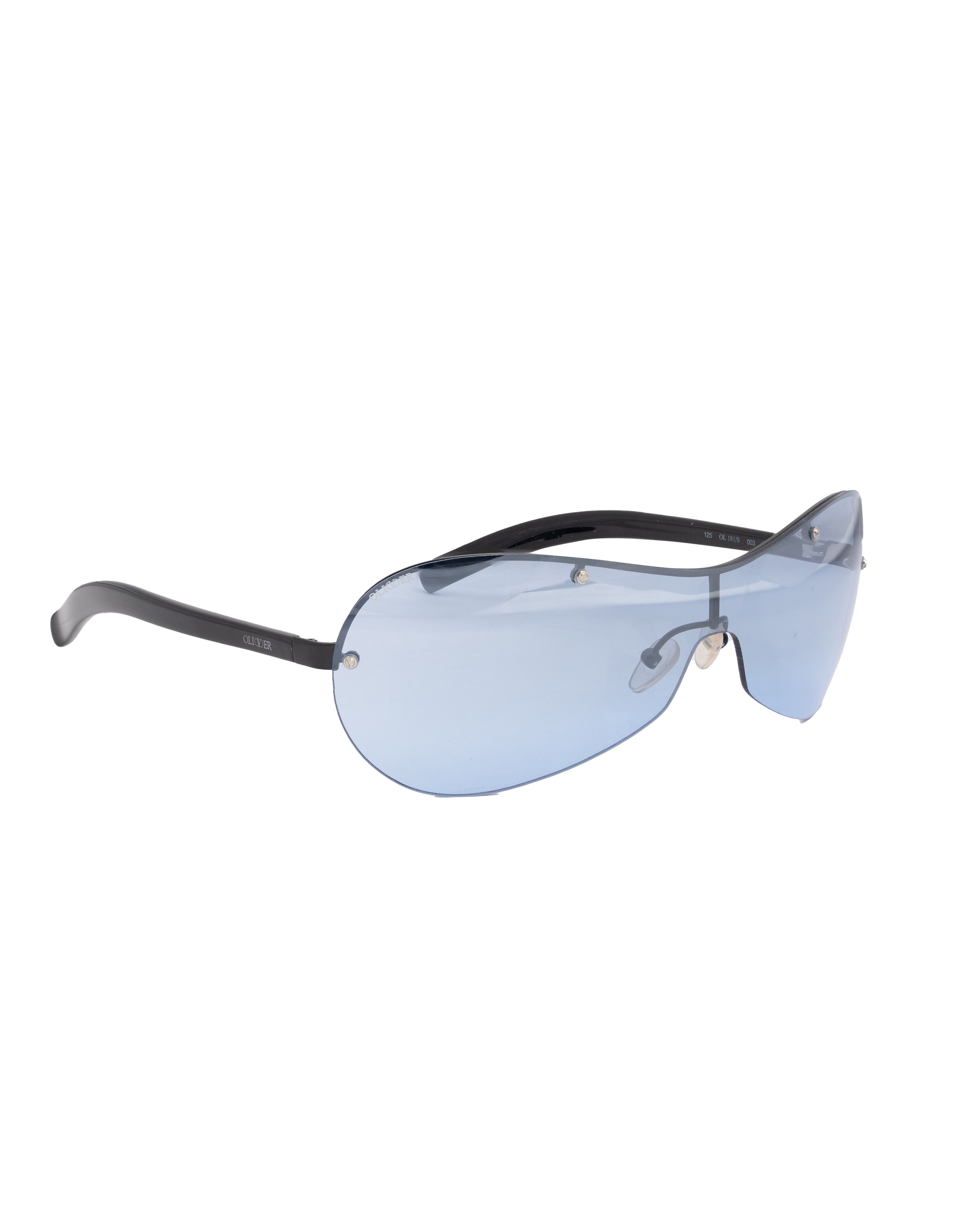 Valentino Oliver by Valentino '90s Blue Oversize Rimless Sunglasses Size ONE SIZE - 3 Thumbnail