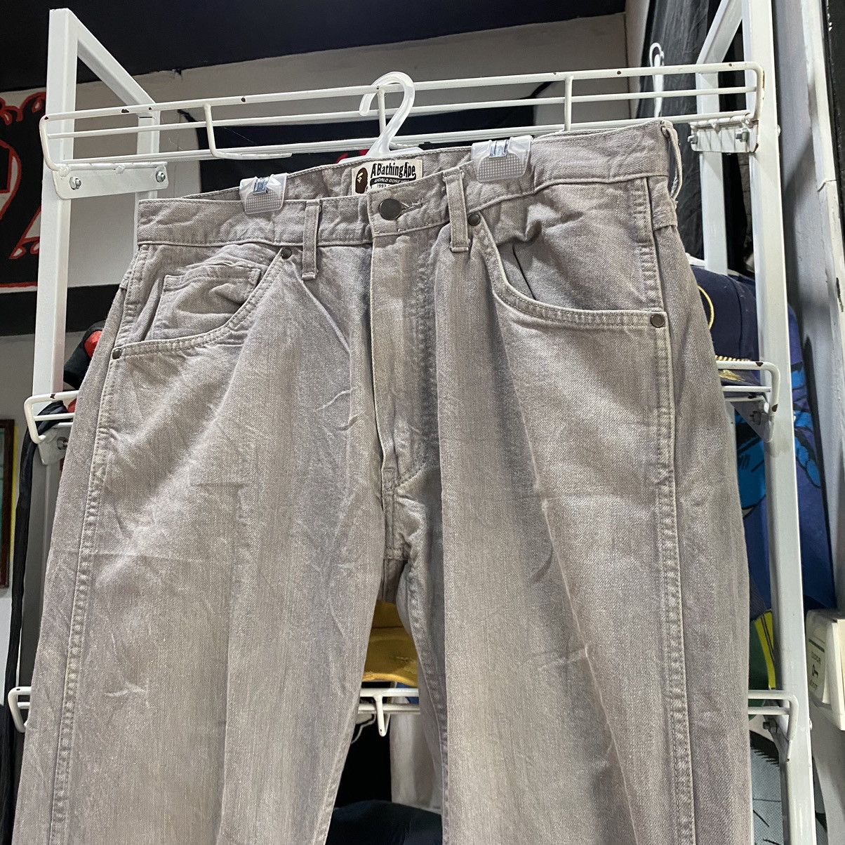 Bape Champion Logo Denim Size US 33 - 6 Thumbnail
