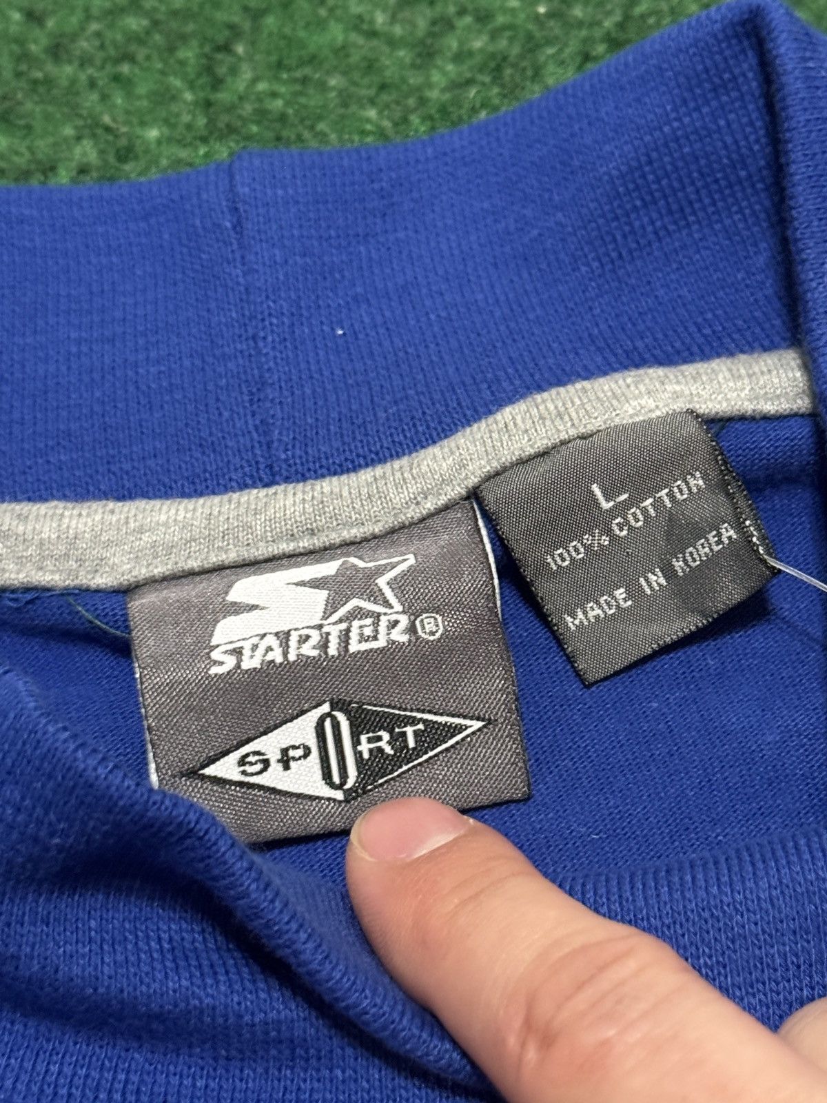 Starter × Vintage Vintage 90s Starter Blue Turtleneck Long Sleeve Shirt Size US L / EU 52-54 / 3 - 4 Thumbnail