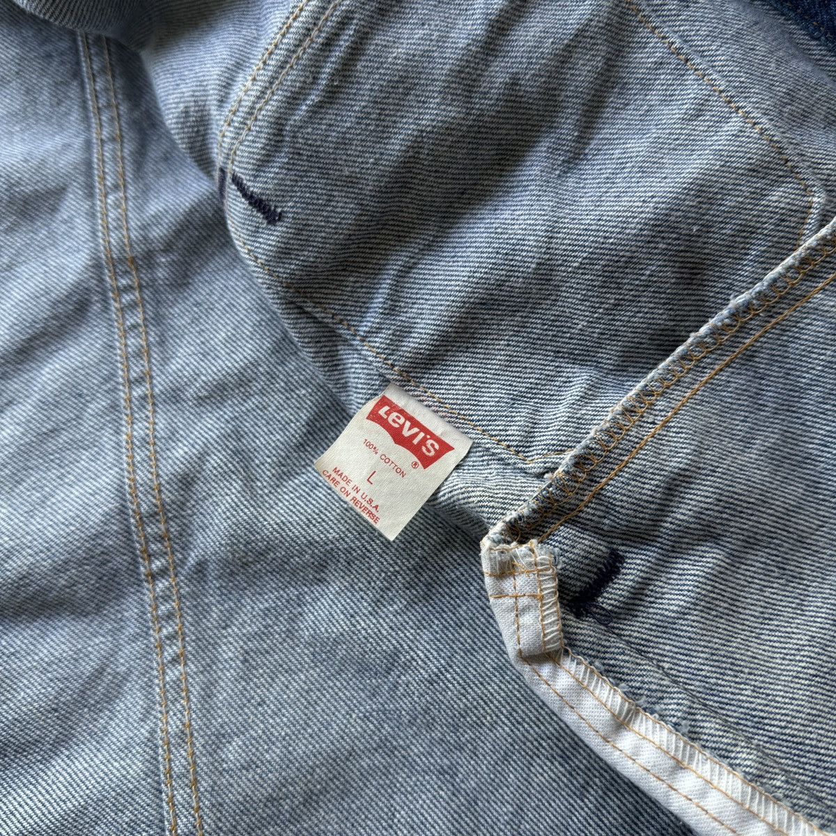 Levi's 80s Levi's Faded Denim Trucker Jacket Made in USA ERD Grunge Size US L / EU 52-54 / 3 - 4 Thumbnail