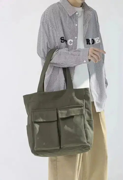 Other Fashion canvas tote bag with pocket vintage Size ONE SIZE - 2 Thumbnail