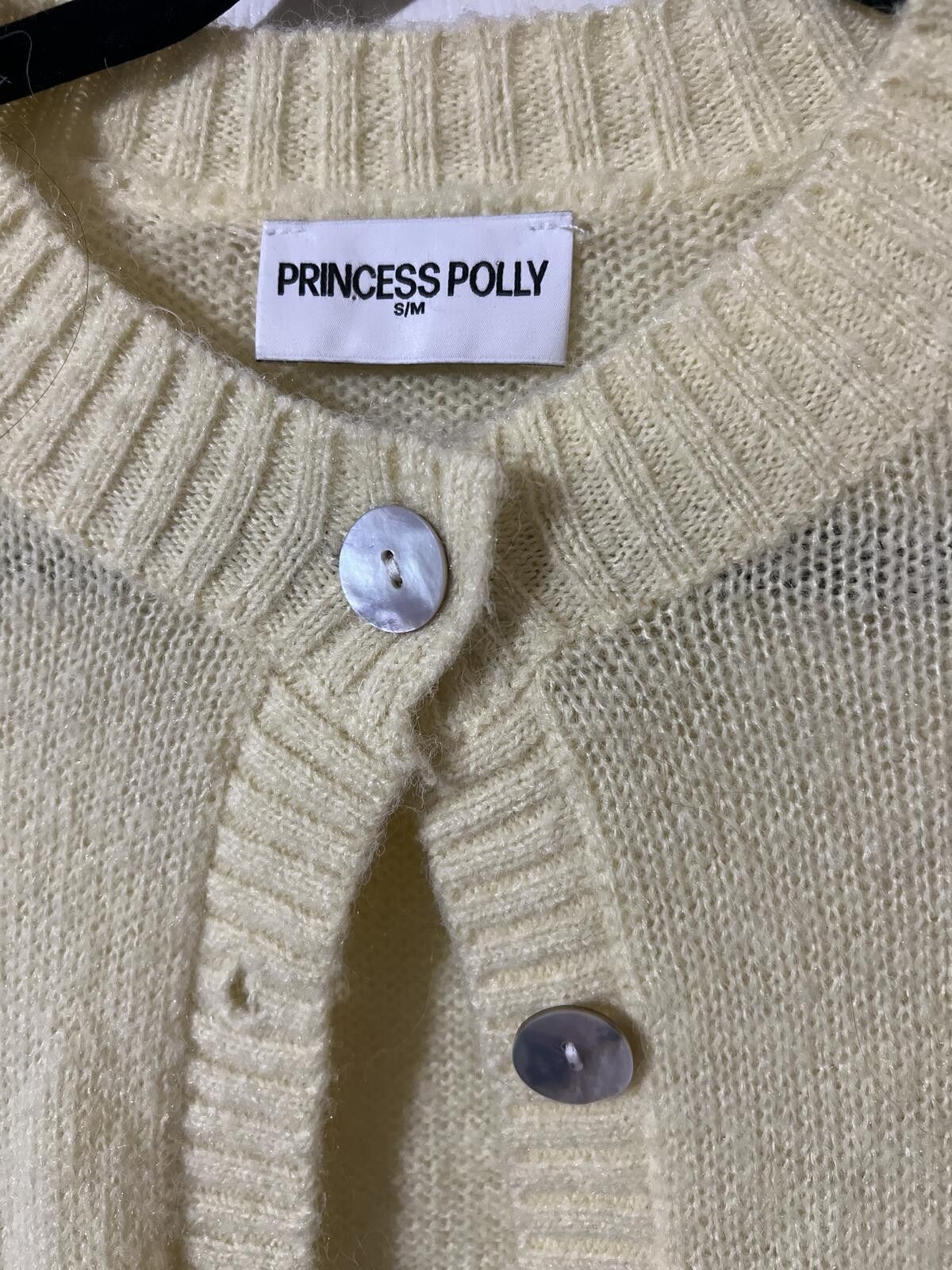 Other Princess Polly Soft Yellow Button-Up Cardigan Sweater S/M Size M / US 6-8 / IT 42-44 - 3 Thumbnail