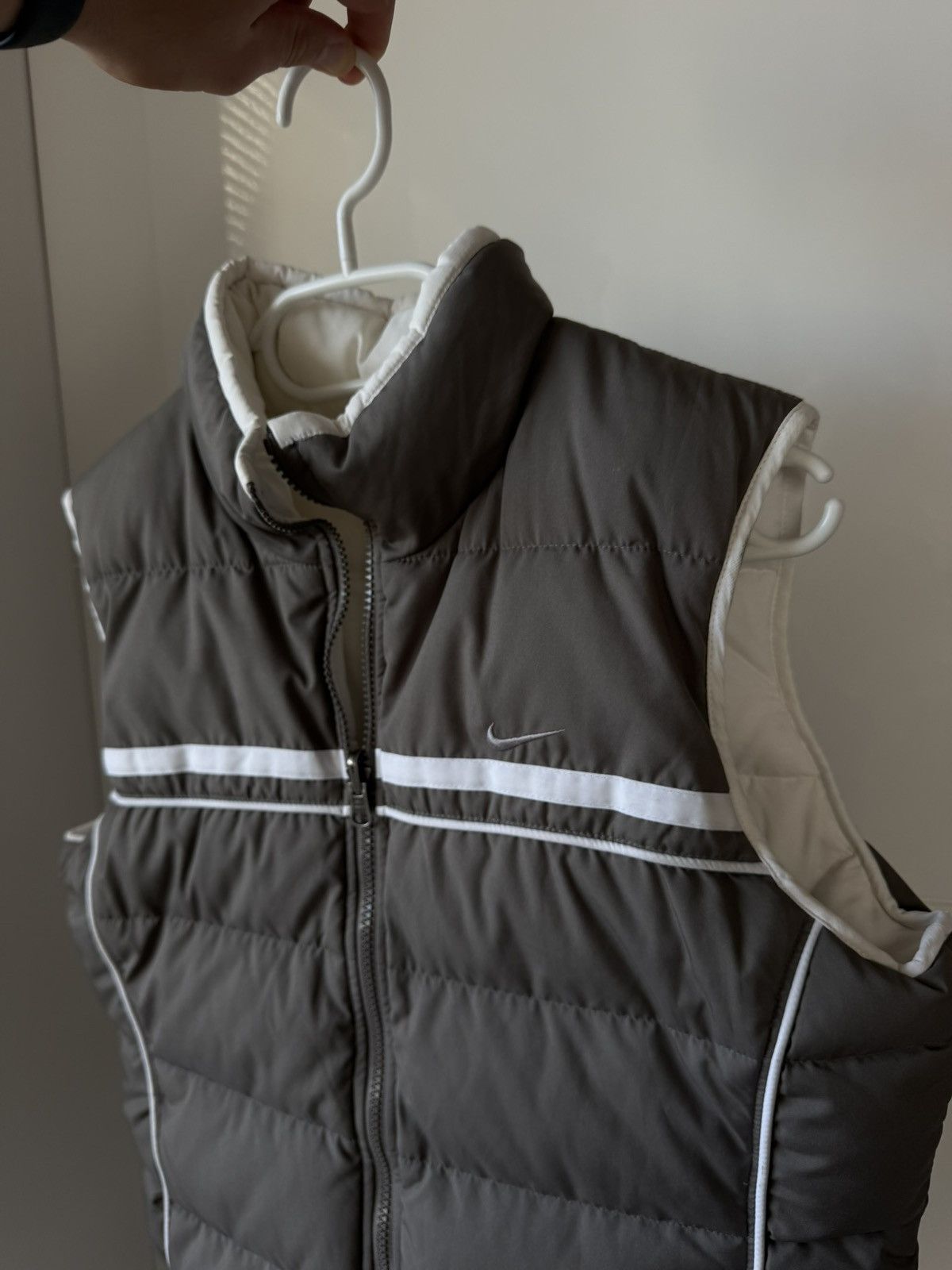 Vintage ‼️Vintage Knit Swoosh Logo Puffer Reversible Brown Vest‼️ Size M / US 6-8 / IT 42-44 - 3 Thumbnail