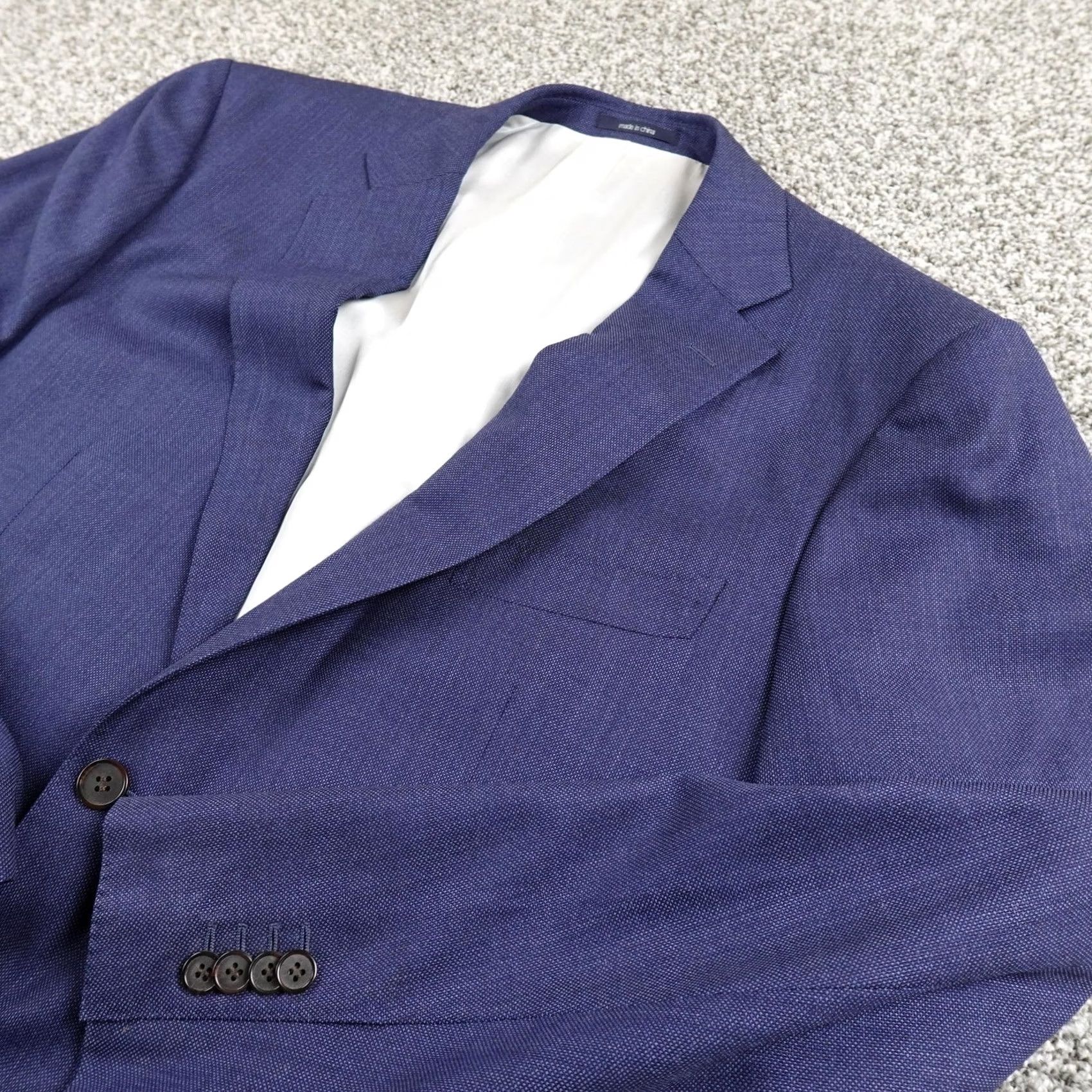 Suitsupply Suitsupply Napoli Blazer Mens 46 Blue Wool Sport Coat Jacket Reda Super 110s Jacket Coat Suit Jacket 2 Button Notch Lapel Single-Breasted Size 46R - 2 Thumbnail