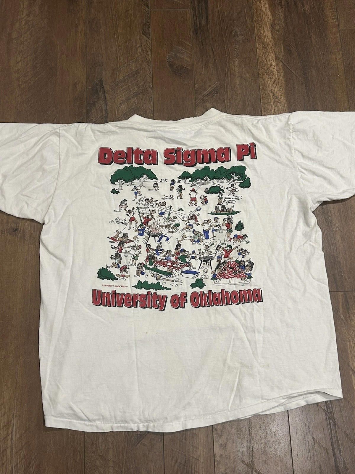 Delta Vintage 90s Oklahoma Sooners Fraternity T-Shirt Boxy L 23x24 Size US L / EU 52-54 / 3 - 2 Thumbnail