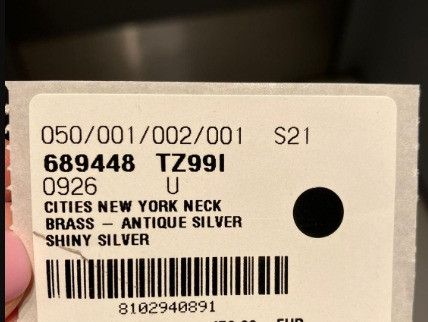 Balenciaga o1s1rm0625 Size: OS Cities New York Necklace in Silver Size ONE SIZE - 3 Thumbnail
