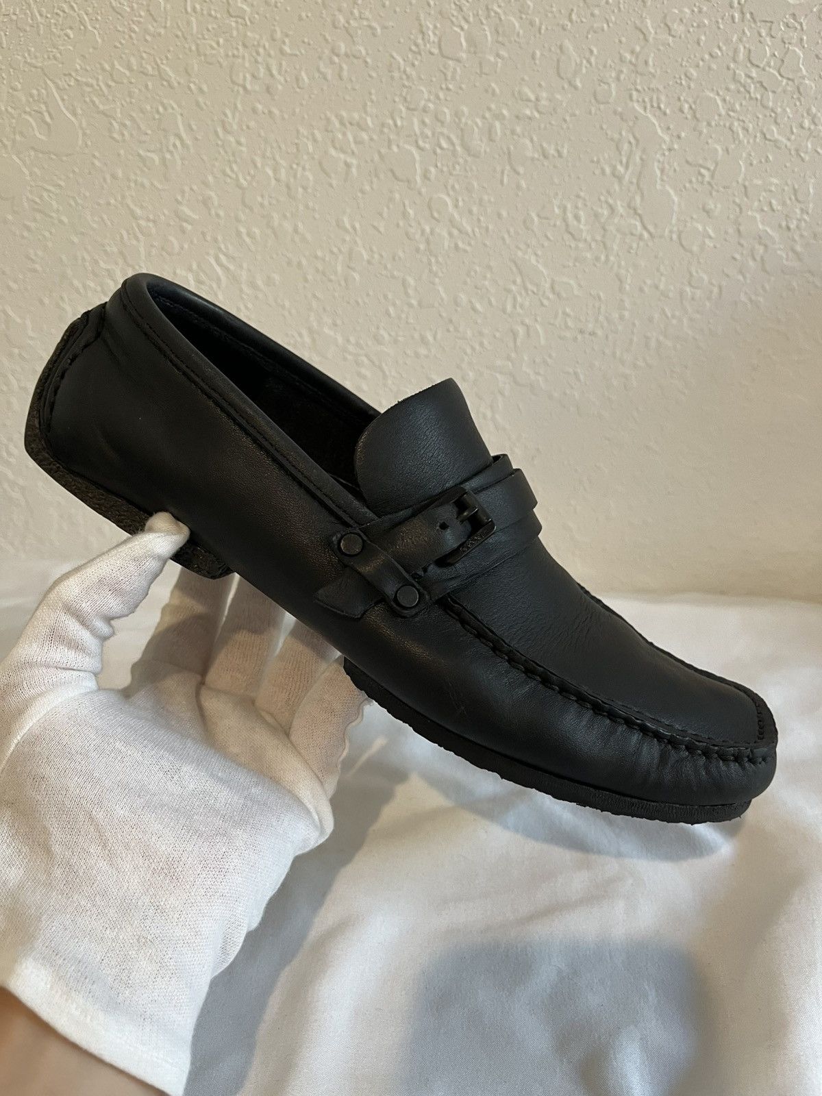 Gucci Gucci Black Leather Driving Loafers Size US 6 / IT 36 - 7 Thumbnail