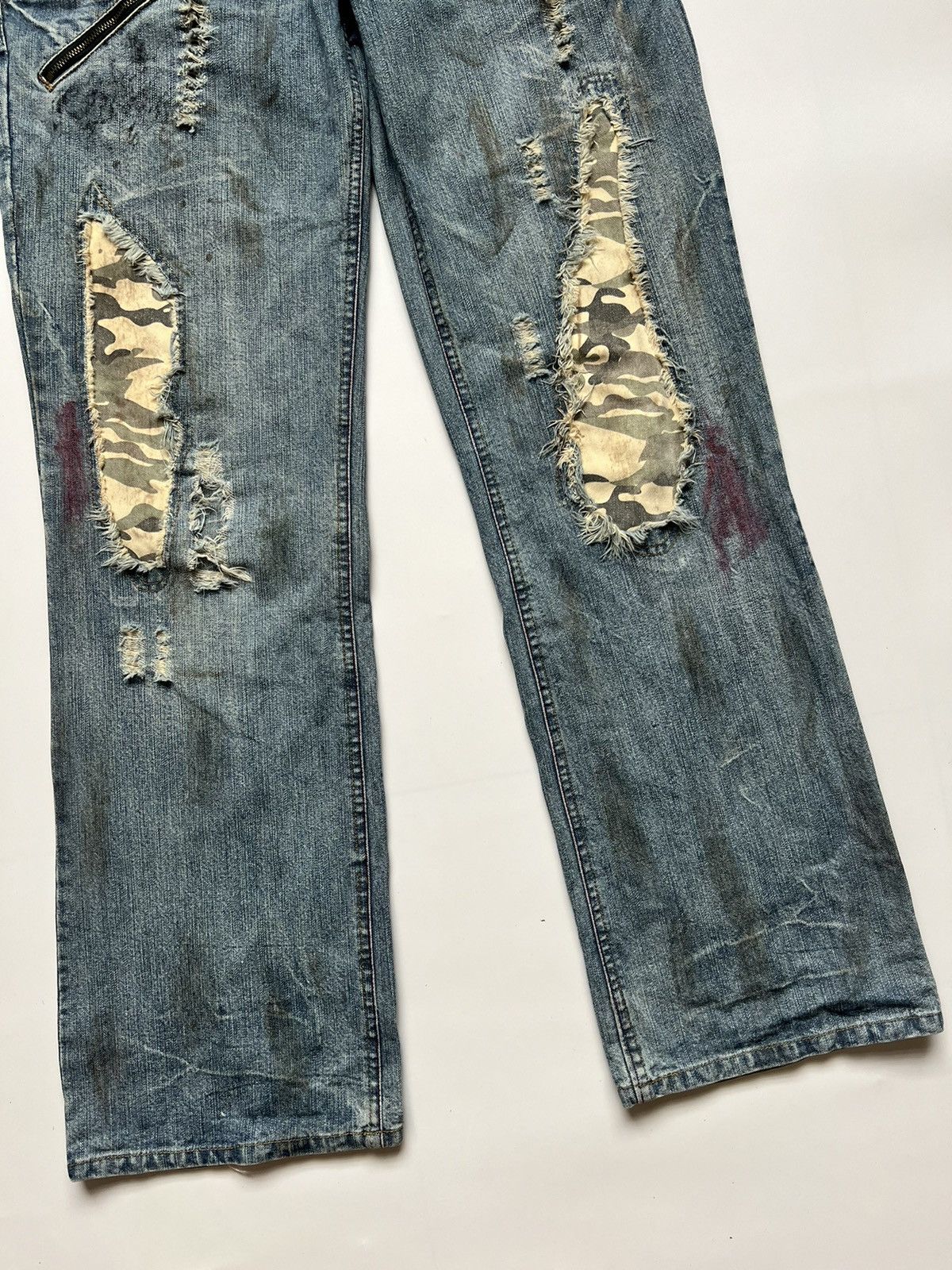 In The Attic In The Attic Double Waist Distressed Denim Size US 33 - 8 Thumbnail