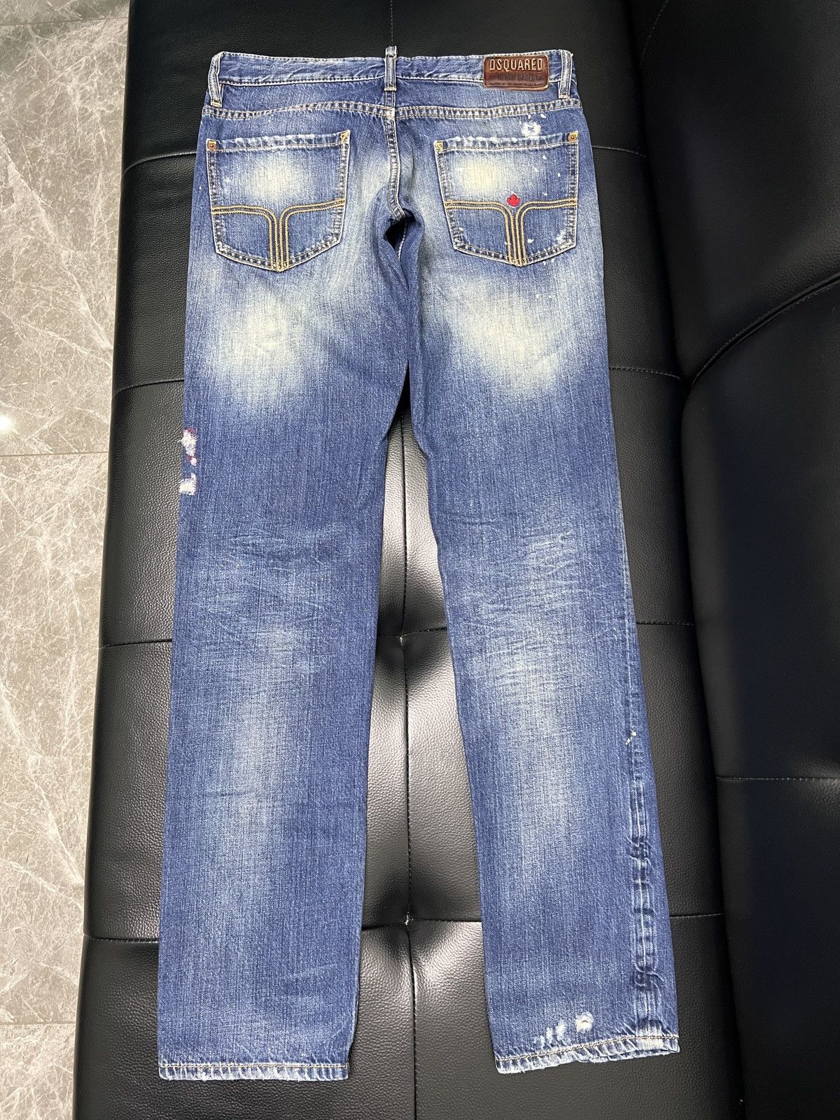 Dsquared2 Dsquared2 SS13 Distressed Patch Washed Denim Jeans Size US 34 / EU 50 - 2 Thumbnail