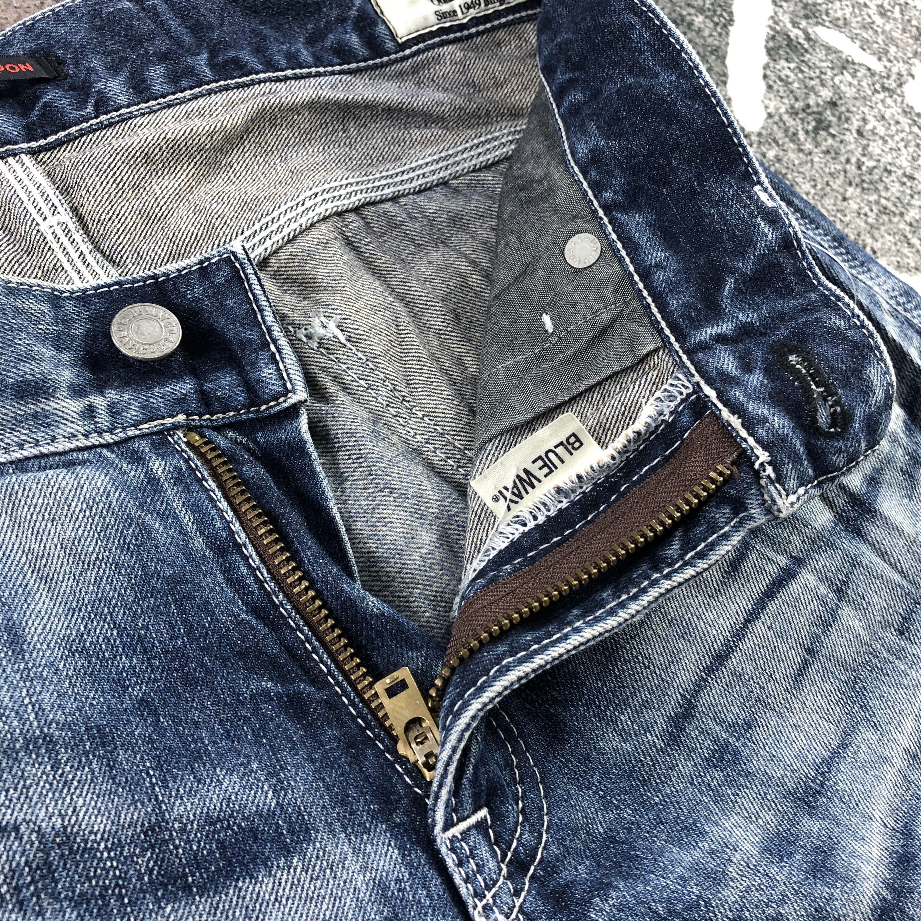 Japanese Brand Blue Way Japan Jeans Distressed Faded BLue Denim KJ1300 Size US 32 / EU 48 - 7 Thumbnail