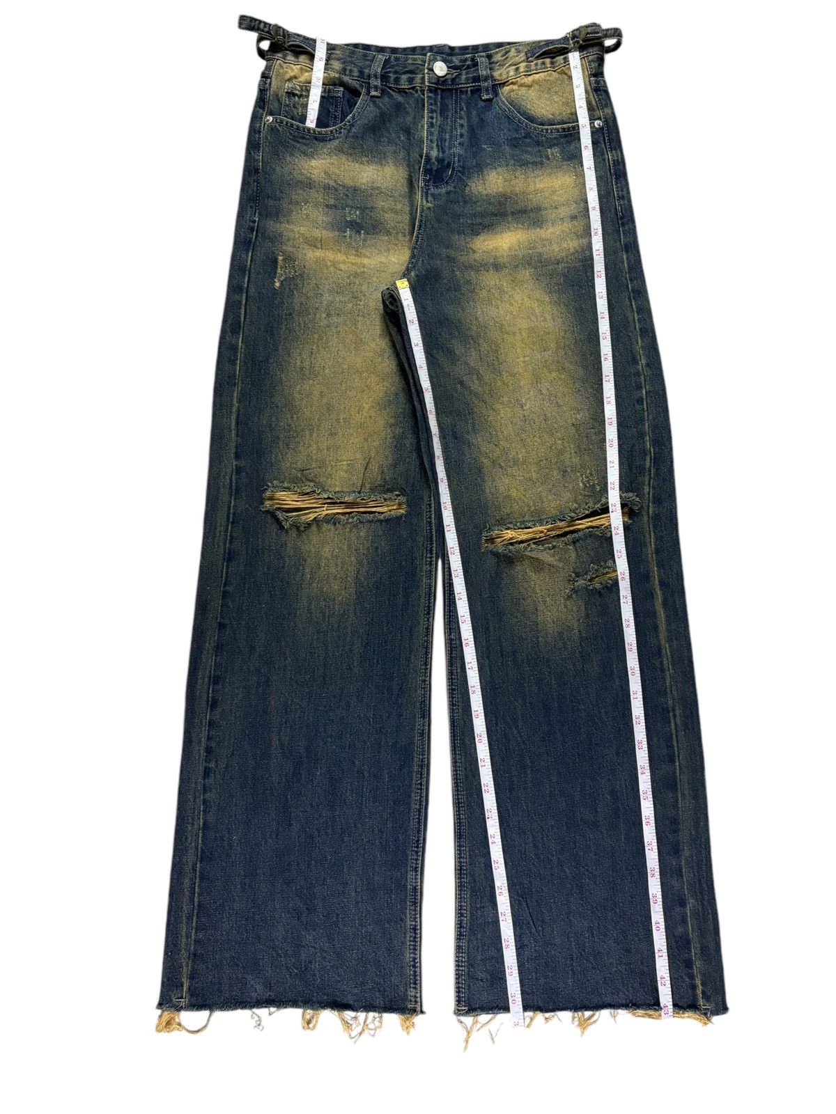 Japanese Brand Vintage Japanese Brand Rusty Wash Adjustable Baggy Jeans Size 32" / US 10 / IT 46 - 14 Thumbnail