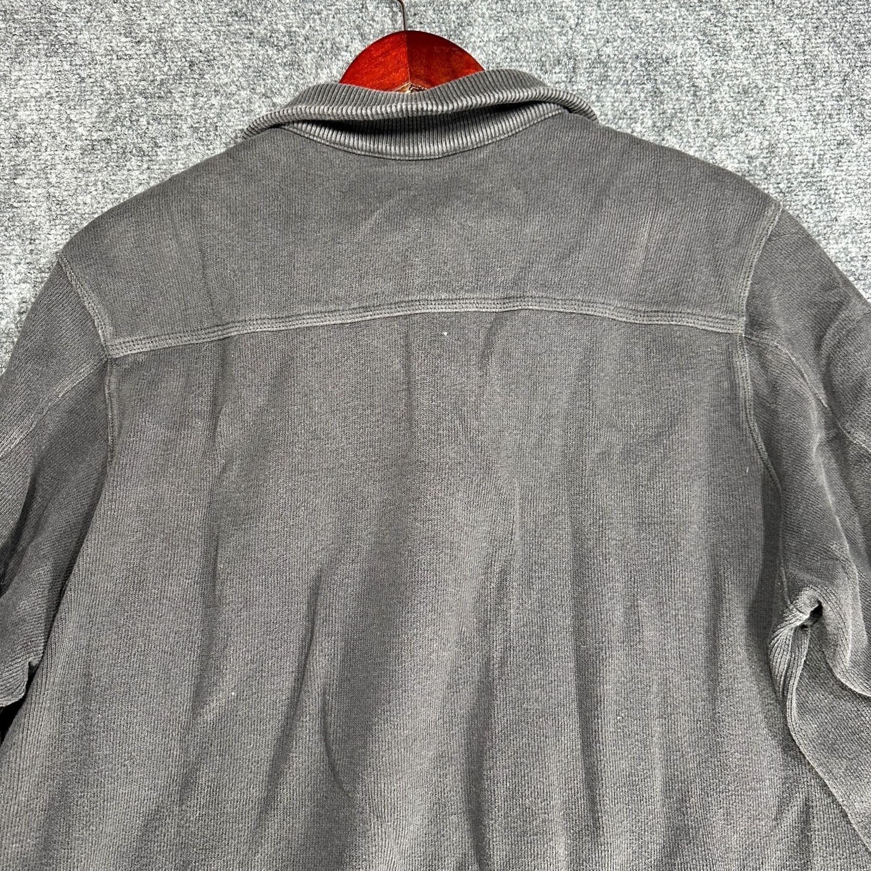 Eddie Bauer Eddie Bauer Sweater Mens XL 1/4 Zip Gray Cotton Ribbed Knit Pullover Long Sleeve Knit Pullover Shirt (adapted as per rules) Size US XL / EU 56 / 4 - 7 Thumbnail