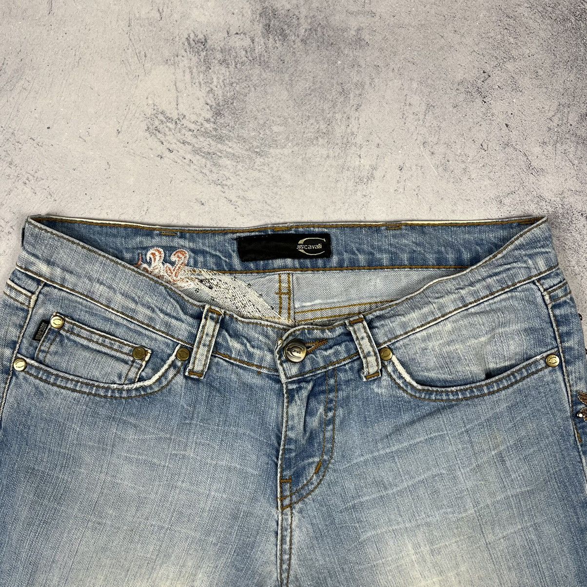 Roberto Cavalli Just Cavalli by Roberto Cavalli embroidered dragon y2k jeans Size 28" / US 6 / IT 42 - 10 Thumbnail