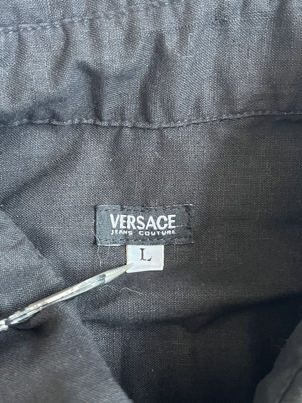 Versace Jeans Couture Versace Jeans Couture Women Black Linen Button Up Shirt Size L / US 10 / IT 46 - 12 Thumbnail
