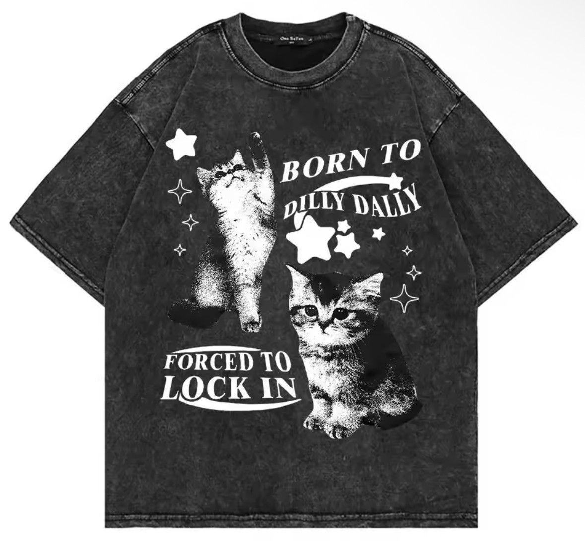 Other Streetwear Y2K Omg Adorable Kitten Cat Print Washed T-Shirt Size US XL / EU 56 / 4 - 1 Thumbnail
