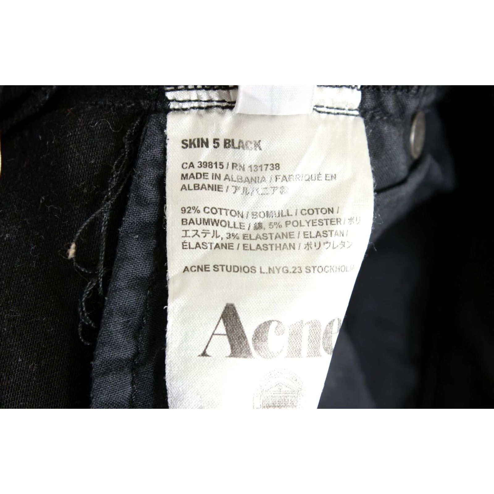 Acne Studios ACNE STUDIOS SKIN 5 BLACK Slim Skinny Stretch Jeans Women Size 30 W30 L34 DZ038 Size 30" / US 8 / IT 44 - 7 Thumbnail