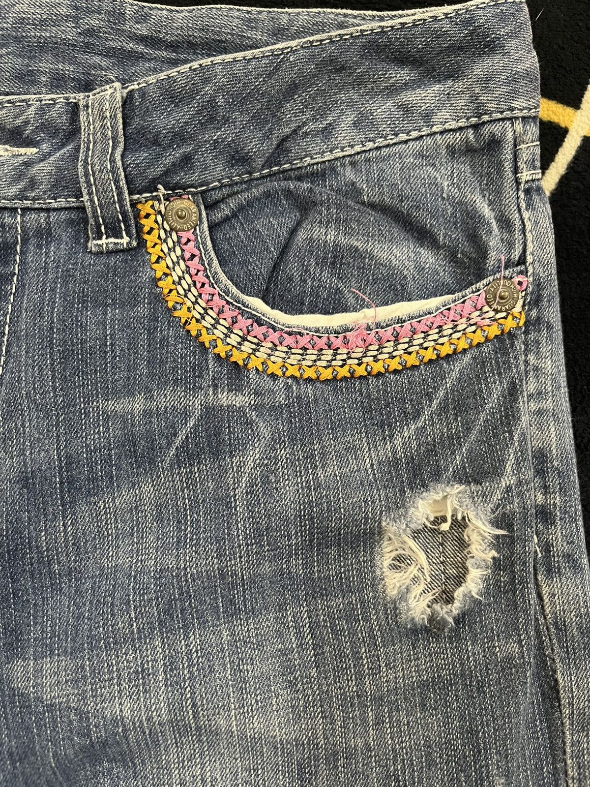 Beauty Beast Vintage Loco Surf Big Logo Imprinted Denim Size US 33 - 7 Thumbnail