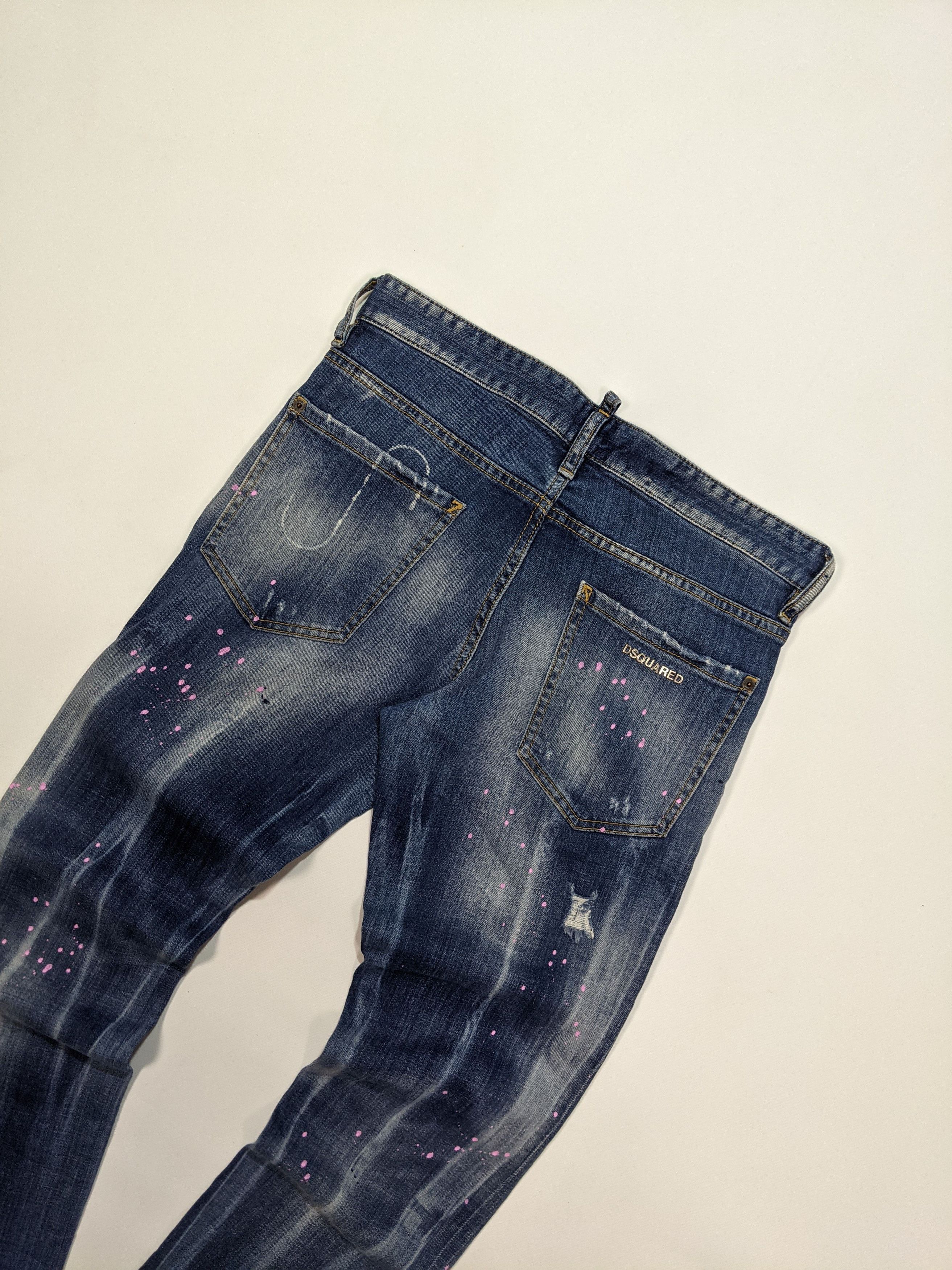 Dsquared2 DSQUARED2 Authentic Men's Blue Distressed Skinny Jeans Size US 31 - 6 Thumbnail