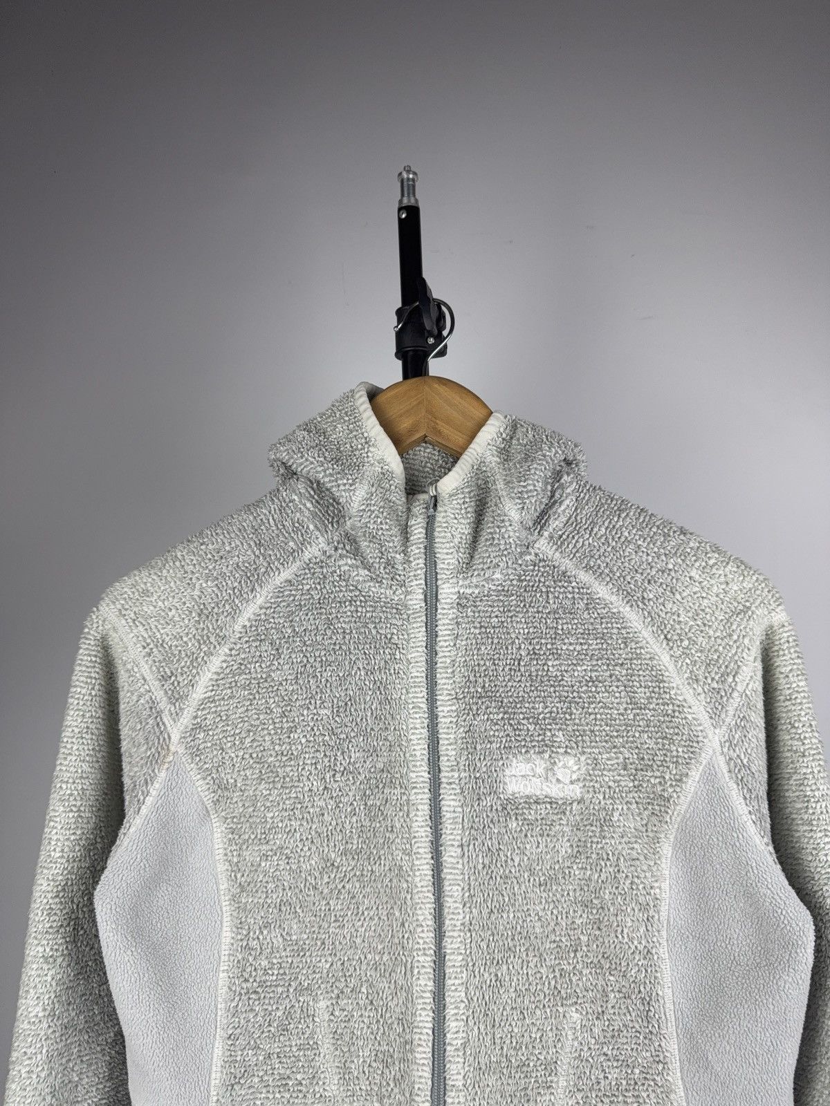Jack Wolfskin Gorpcore 00s Jack Wolfskin Grey Sherpa Fleece Zip Hoodie Size M / US 6-8 / IT 42-44 - 2 Thumbnail