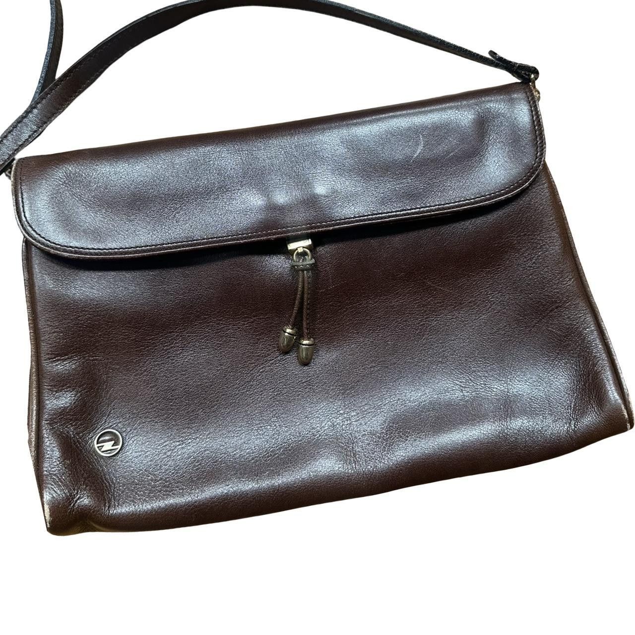 Vintage Vintage Brown Leather Retro Shoulder Bag Purse Size ONE SIZE - 2 Thumbnail