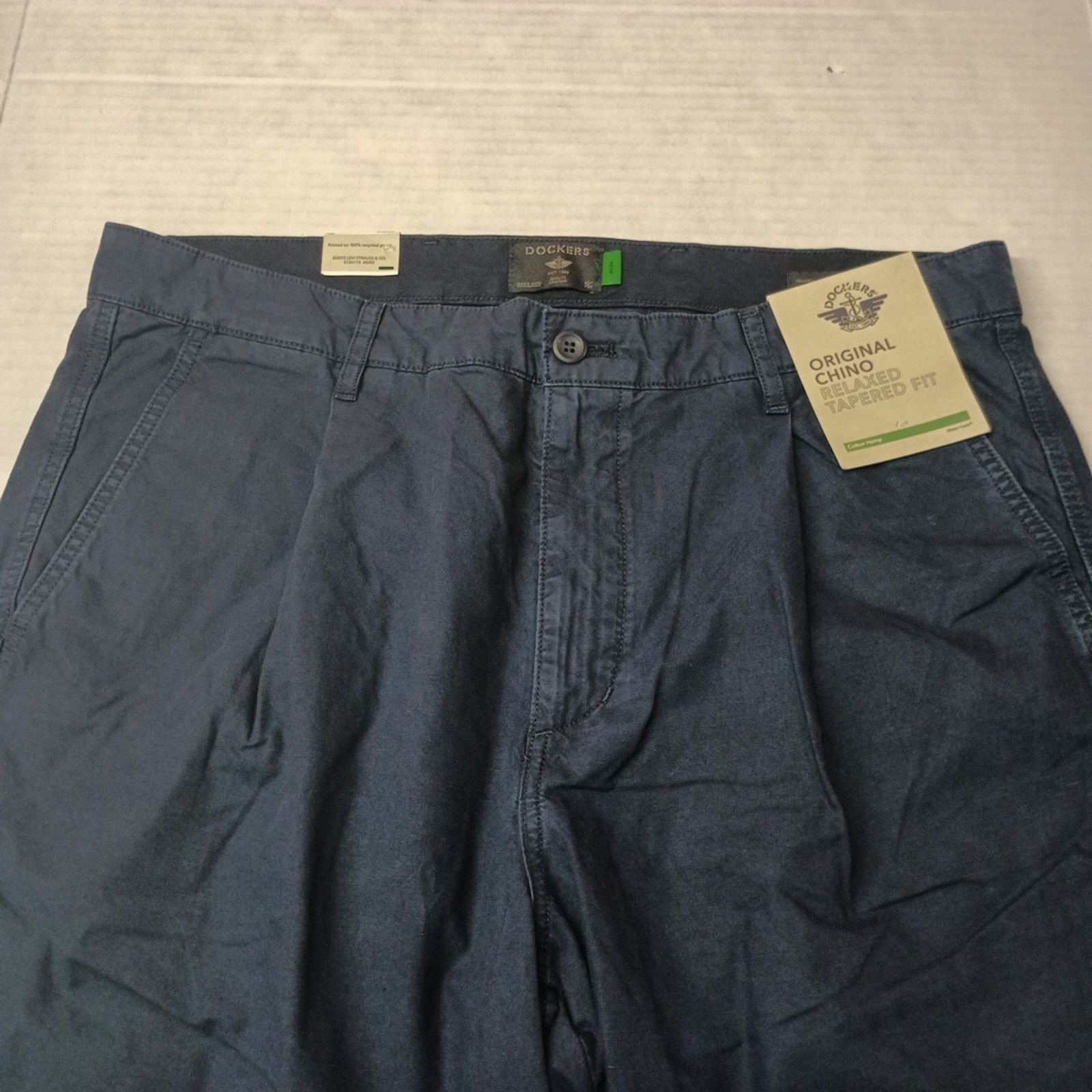Dockers Dockers Chino Tapered Fit Pants Mens Size 36x29 Blue Pleated Size US 36 / EU 52 - 3 Thumbnail