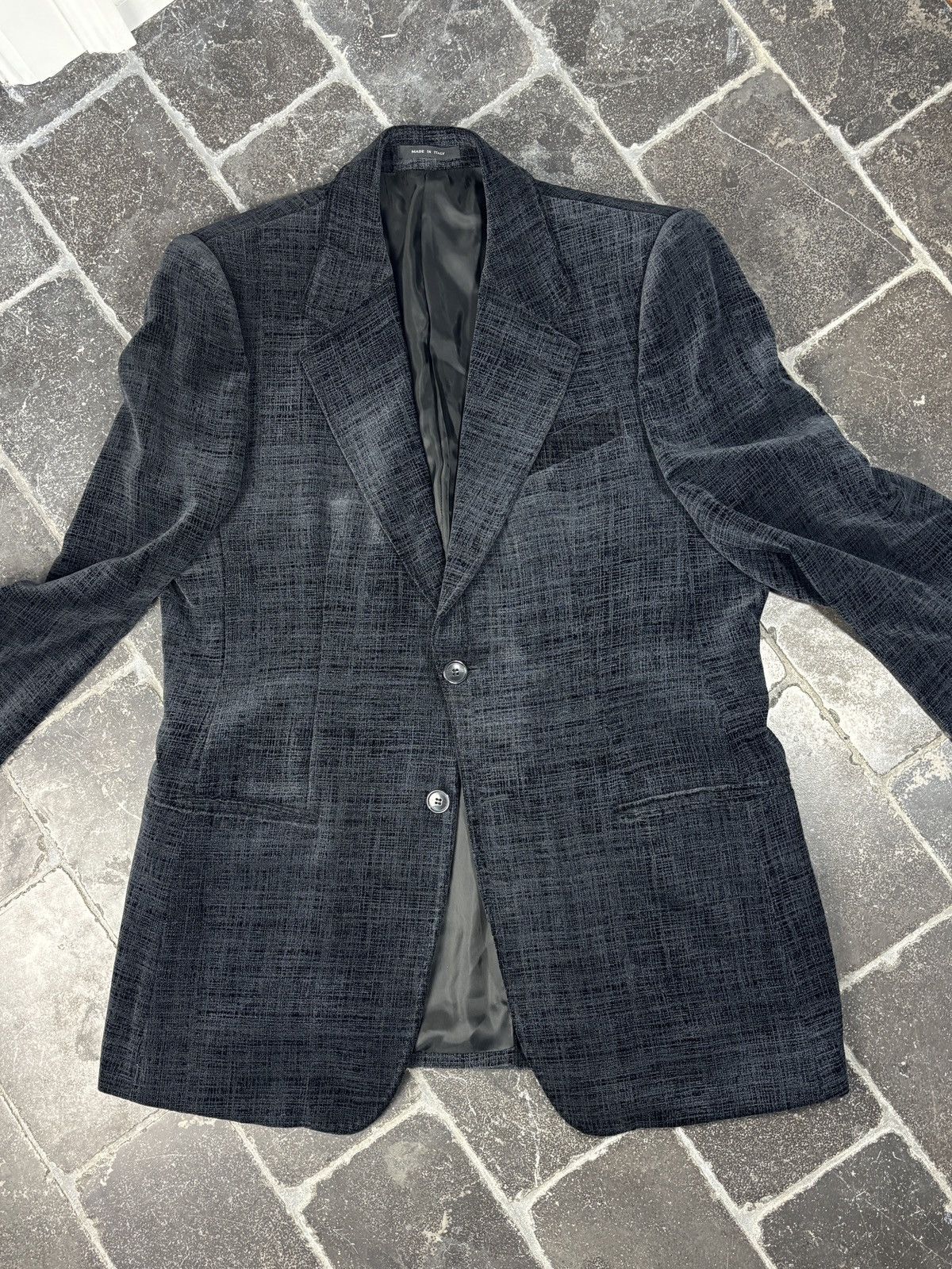 Emporio Armani F/W 2005 Emporio Armani Velvet Suit Jacket Vintage Velour 54 Size 54R - 11 Thumbnail