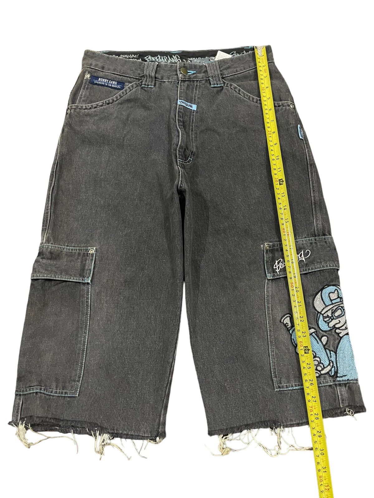 JNCO Vintage 90s Bobby Gang Hip Hop Graffiti Short Jeans Size US 30 / EU 46 - 13 Thumbnail