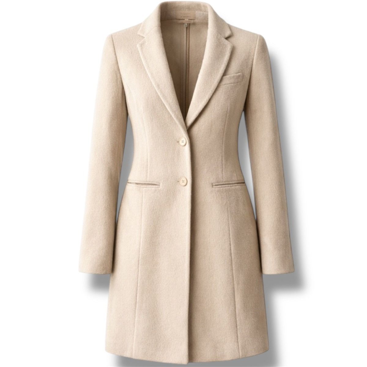 Falcone FALCONERI MADE IN ITALY CREAM WOMEN WOOL LUXURY COAT SIZE XS Size XS / US 0-2 / IT 36-38 - 1 Thumbnail