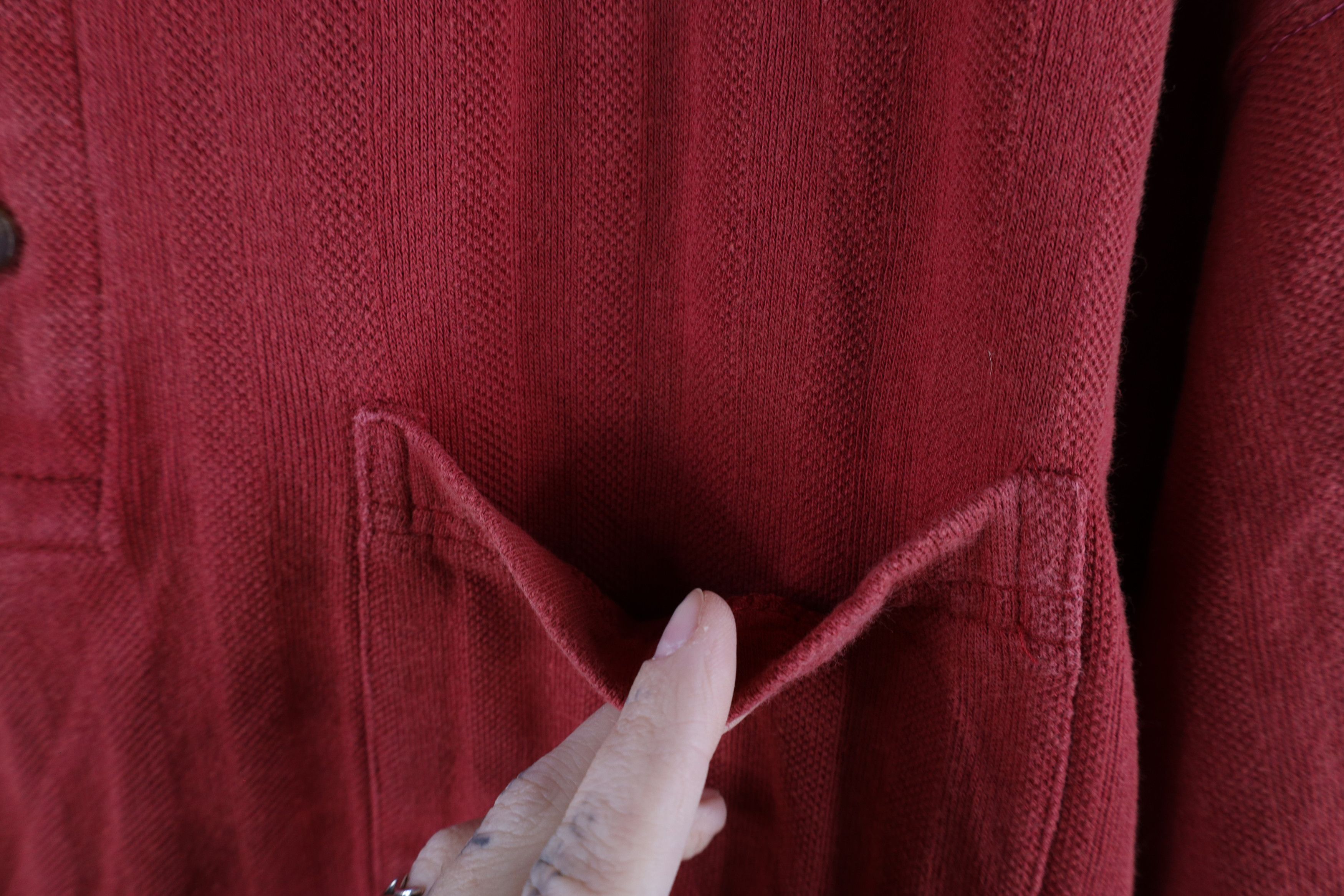 Vintage Vintage 90s Streetwear Knit Collared Pocket Polo Shirt Red Size US XL / EU 56 / 4 - 5 Thumbnail