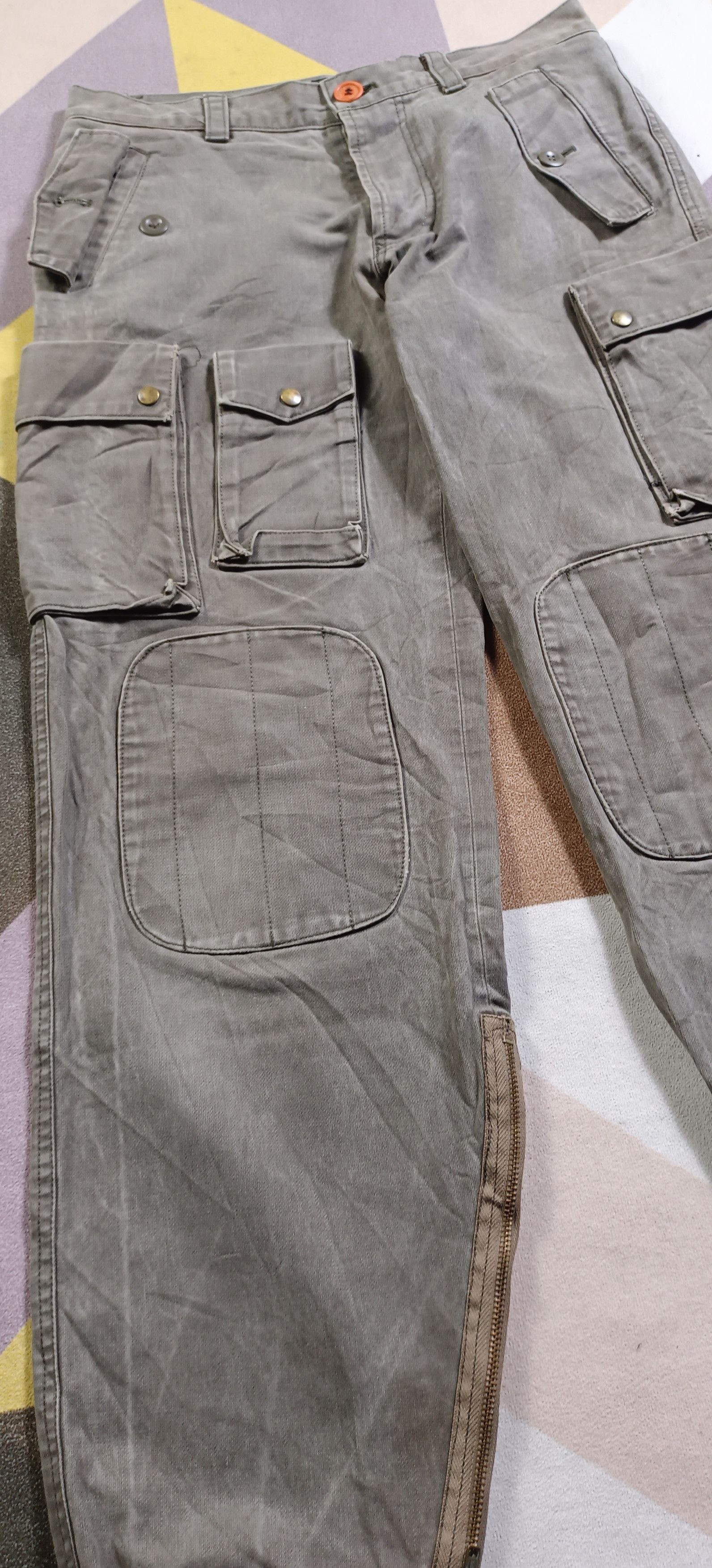 14th Addiction × Henry Cotton's × KMRii Vintage🔥Henry Cottons "Luva Tram"Tactical Multi Pocket Size US 31 - 6 Thumbnail