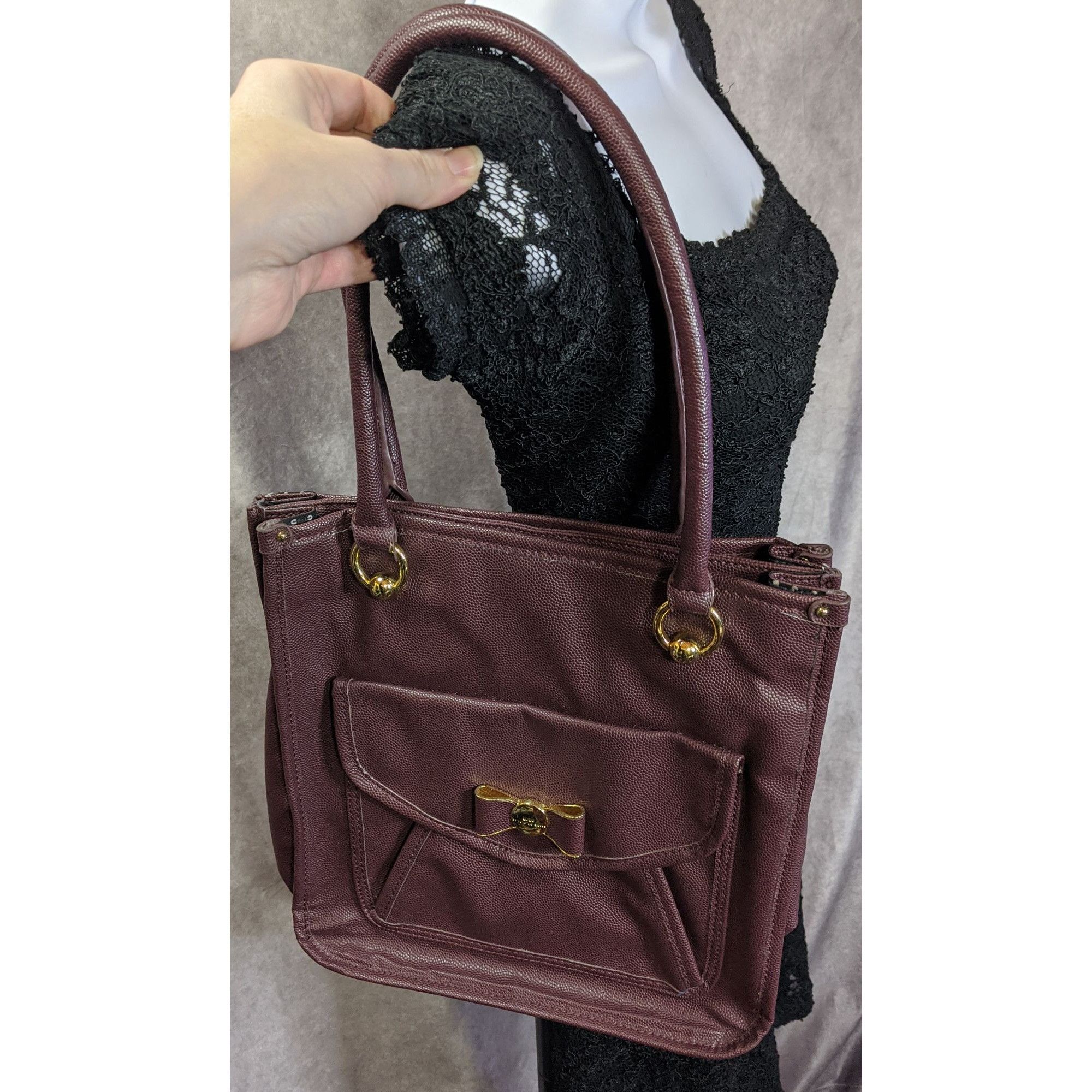 Other Lulu By Lulu Guinness Purple Tote Bag With Bow Detail Polka Size ONE SIZE - 5 Thumbnail
