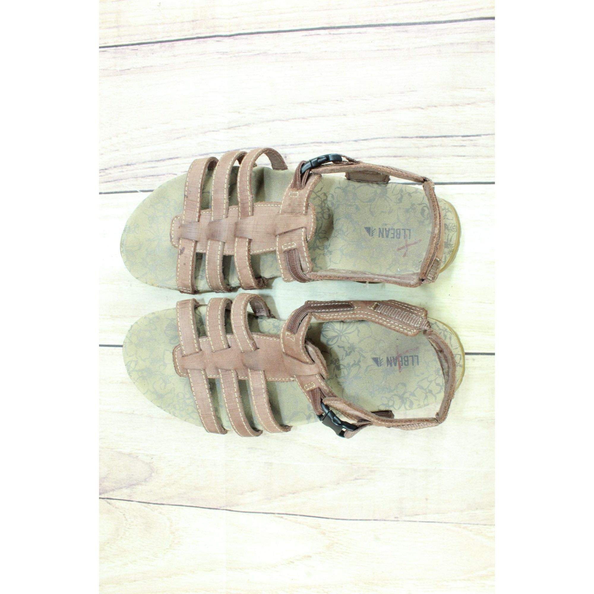 L.L. Bean × Leather LL Bean Leather Slingback Strappy Buckle Casual Sandals Size US 8 / IT 38 - 7 Thumbnail