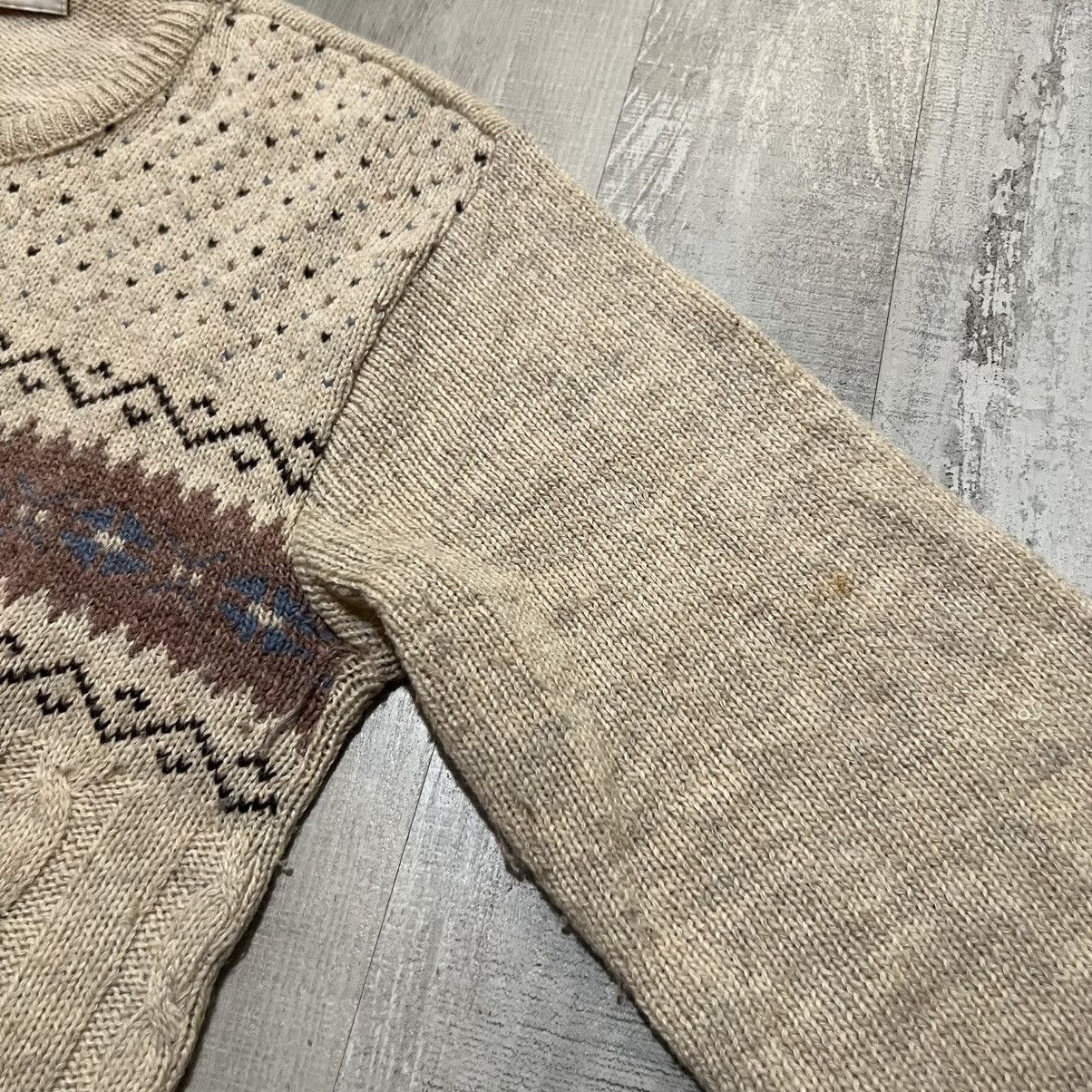 Vintage VTG Career Club 70s Wool Blend Oatmeal Cable Knit Sweater Size US M / EU 48-50 / 2 - 4 Thumbnail