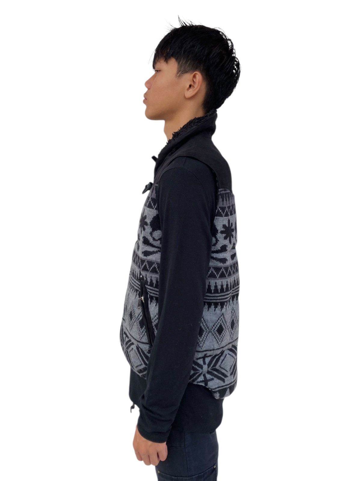 14th Addiction 2000s In The Attic - Knitted Skull Vest Jacket Size US M / EU 48-50 / 2 - 3 Thumbnail