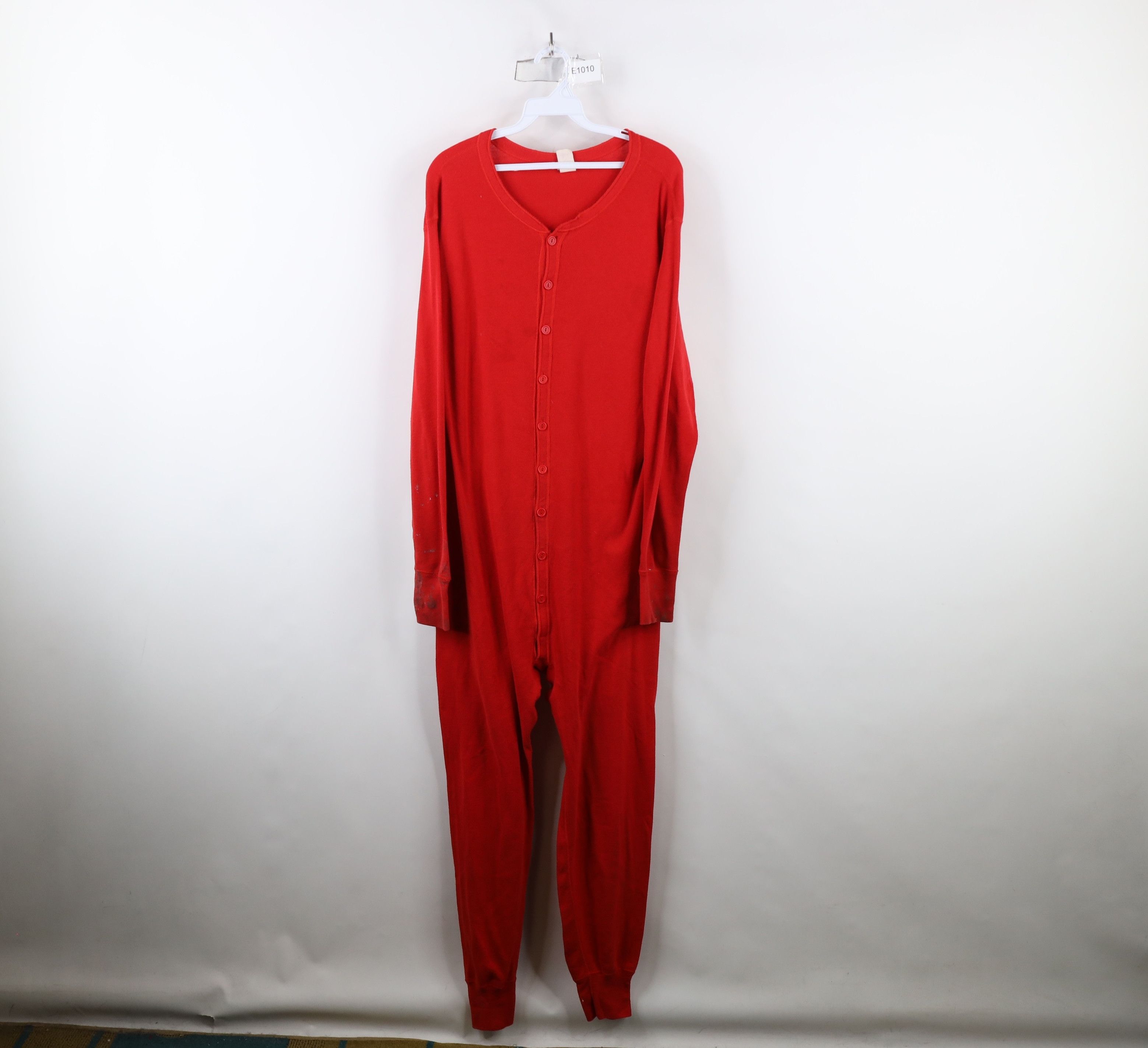 Vintage Vintage 90s Streetwear Distressed Ribbed Knit Union Suit Size US L / EU 52-54 / 3 - 1 Thumbnail