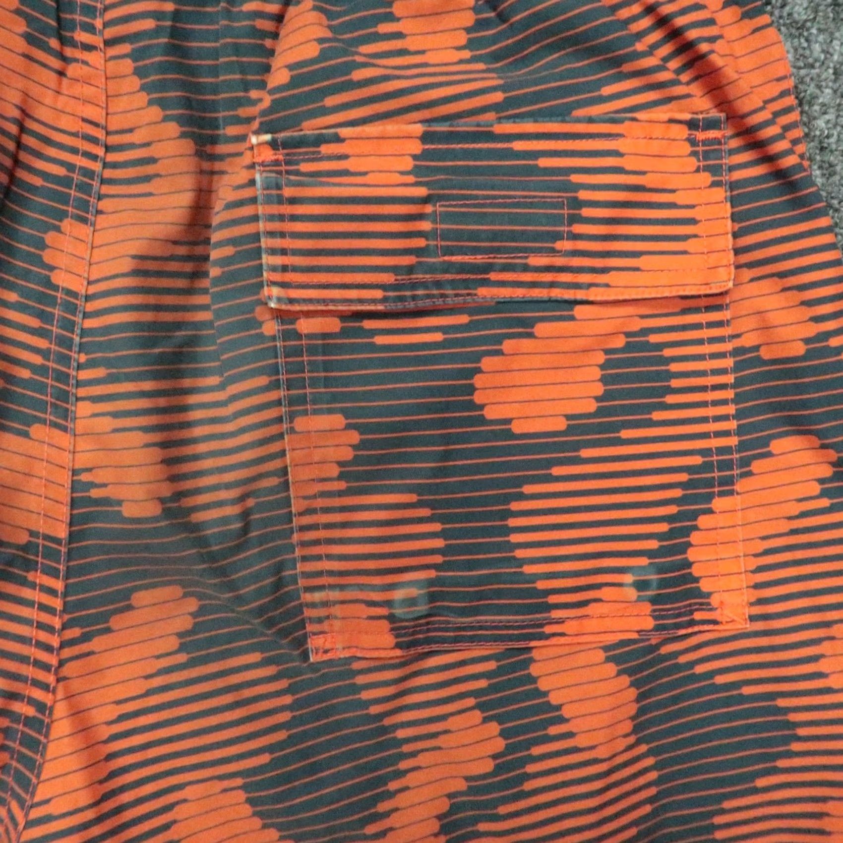 Psycho Bunny Psycho Bunny Swim Trunks Mens Small Orange Gray Camo Lined Shorts Size US 29 - 7 Thumbnail