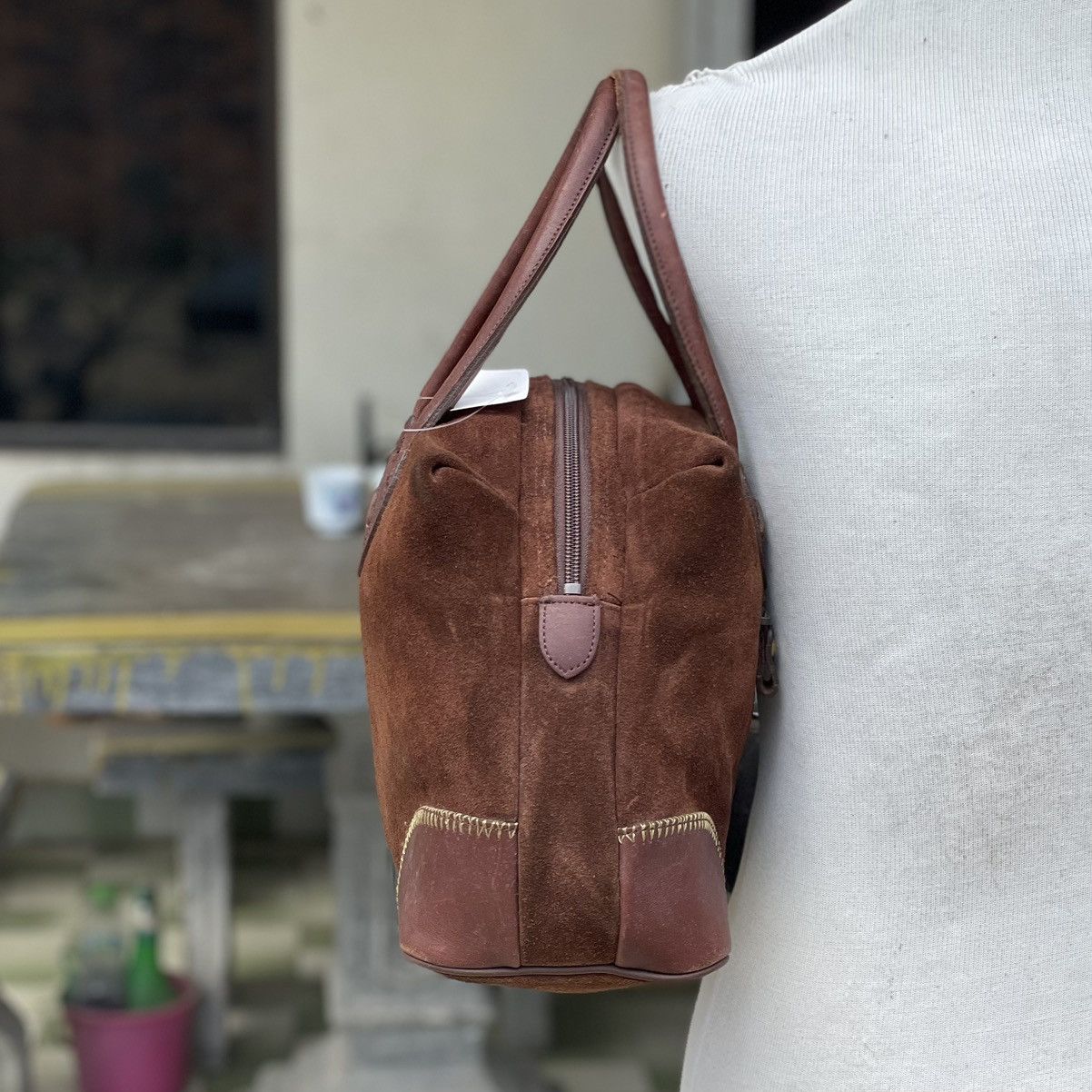 Leather × Vintage Vintage Assemble Dark Brown Suede Leather Bag Size ONE SIZE - 3 Thumbnail