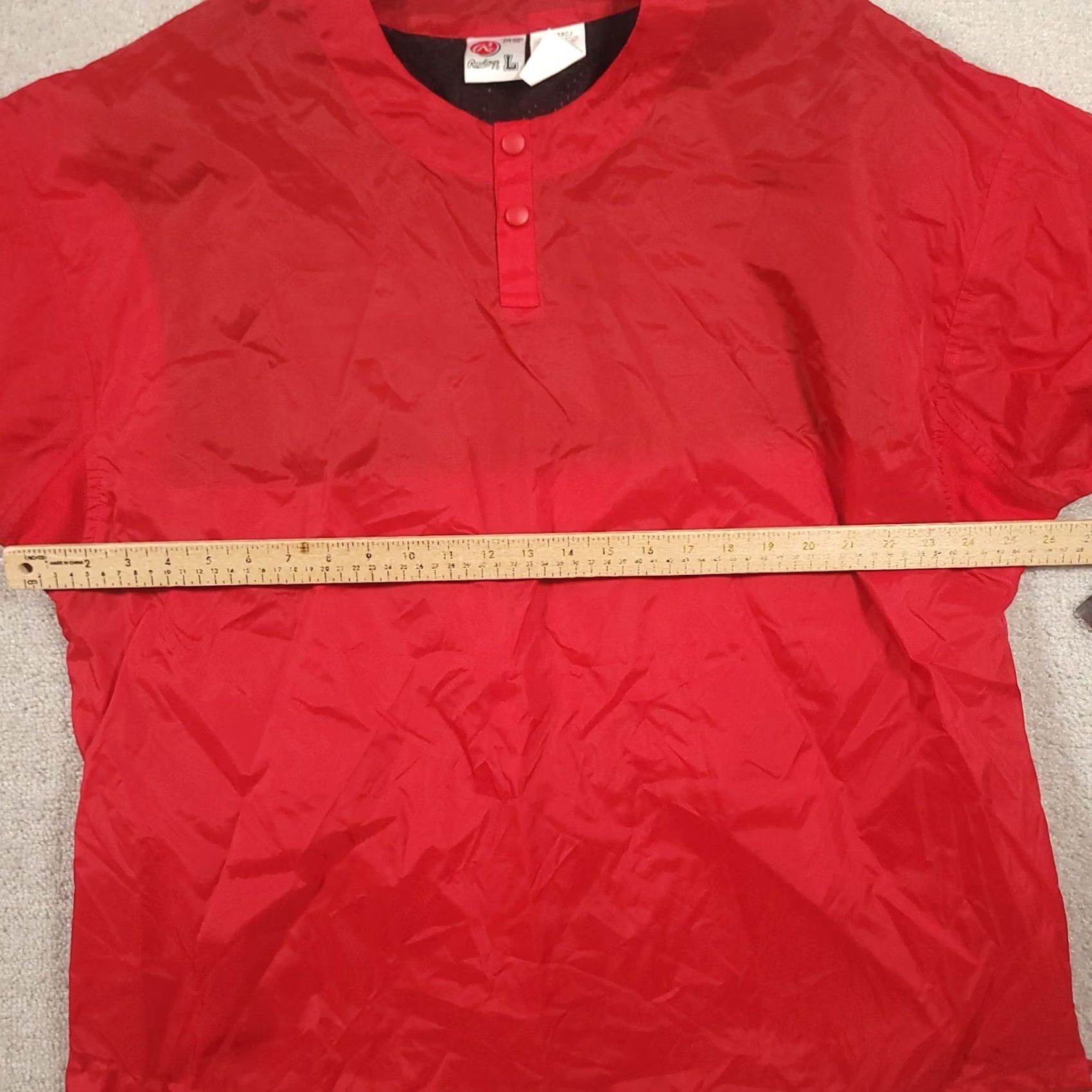 Vintage VINTAGE Rawlings Windbreaker Shirt Men’s L Red Pitching Warm Up Jacket Short Sleeve Size US L / EU 52-54 / 3 - 3 Thumbnail