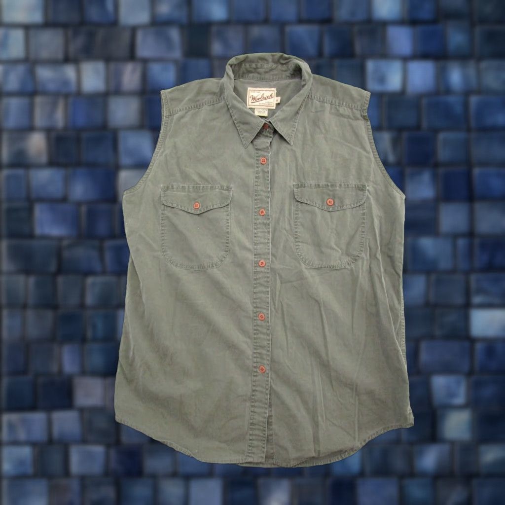 Vintage Woolrich Vest Women’s Button Up Olive Green XL Sleeveless Knit Pockets All Seasons Full Zip Casual Business Men Women Vest Size XL / US 12-14 / IT 48-50 - 1 Thumbnail