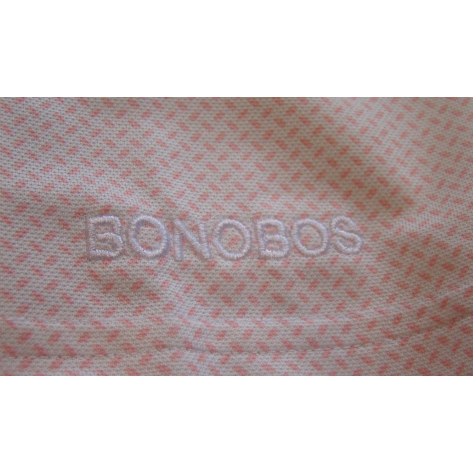 Bonobos Bonobos Polo Mens 2XL Short Sleeve Geometric Pink White Shirt Golf Regular Fit Size US XXL / EU 58 / 5 - 3 Thumbnail