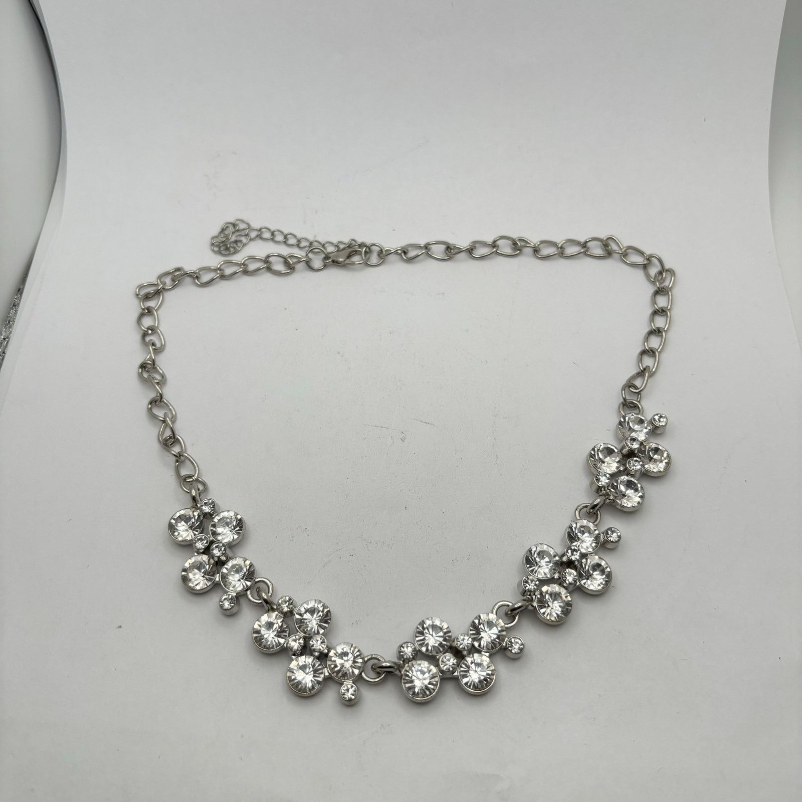 Other Stunning silver necklace with rhinestones Size ONE SIZE - 3 Thumbnail