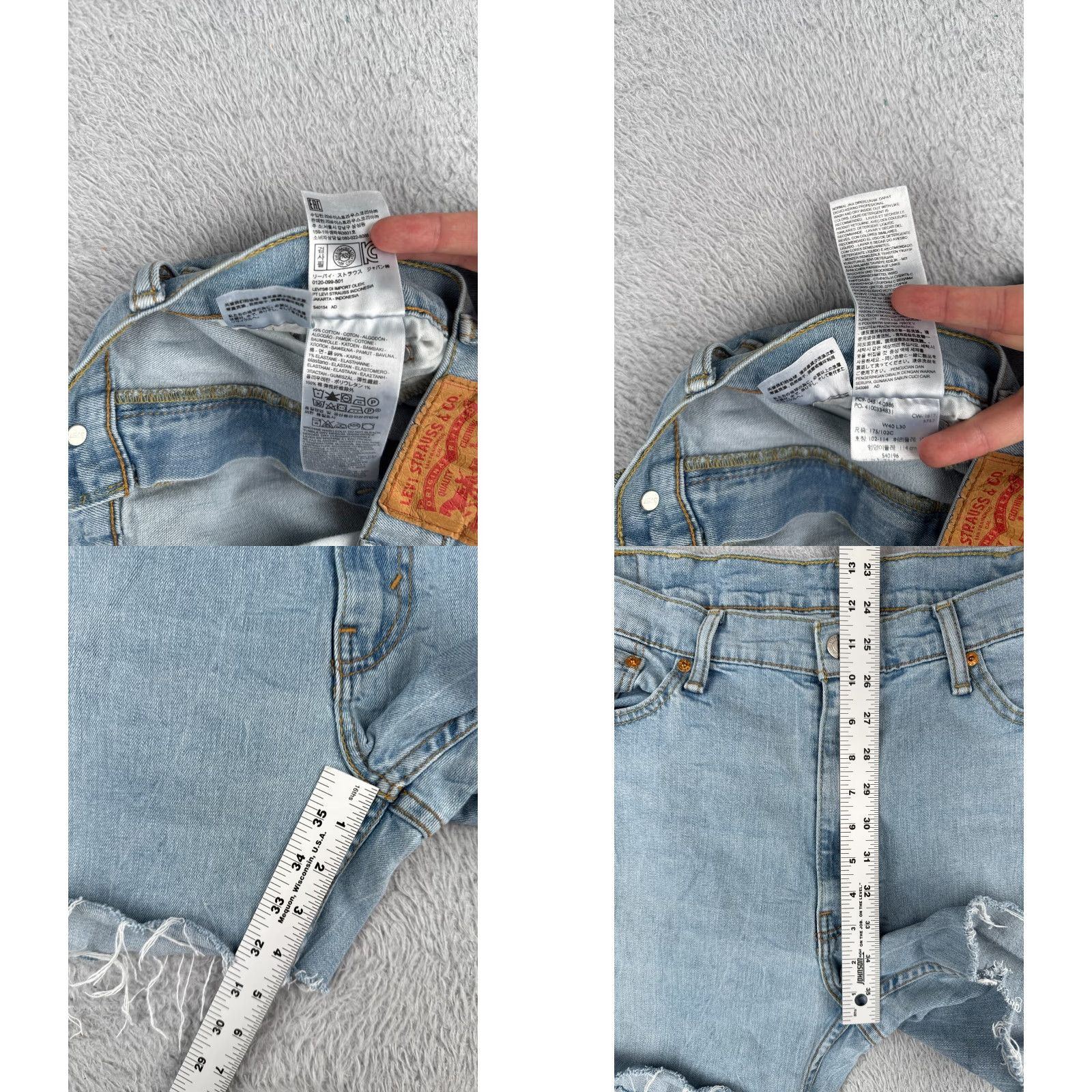 Levi's Levis Shorts Women 40 Light Blue 514 Cut Off Denim Cotton Blend Zip Fly 38x4 Comfortable Pockets 80s Vintage Theme Cross Size 27" / US 4 / IT 40 - 8 Thumbnail