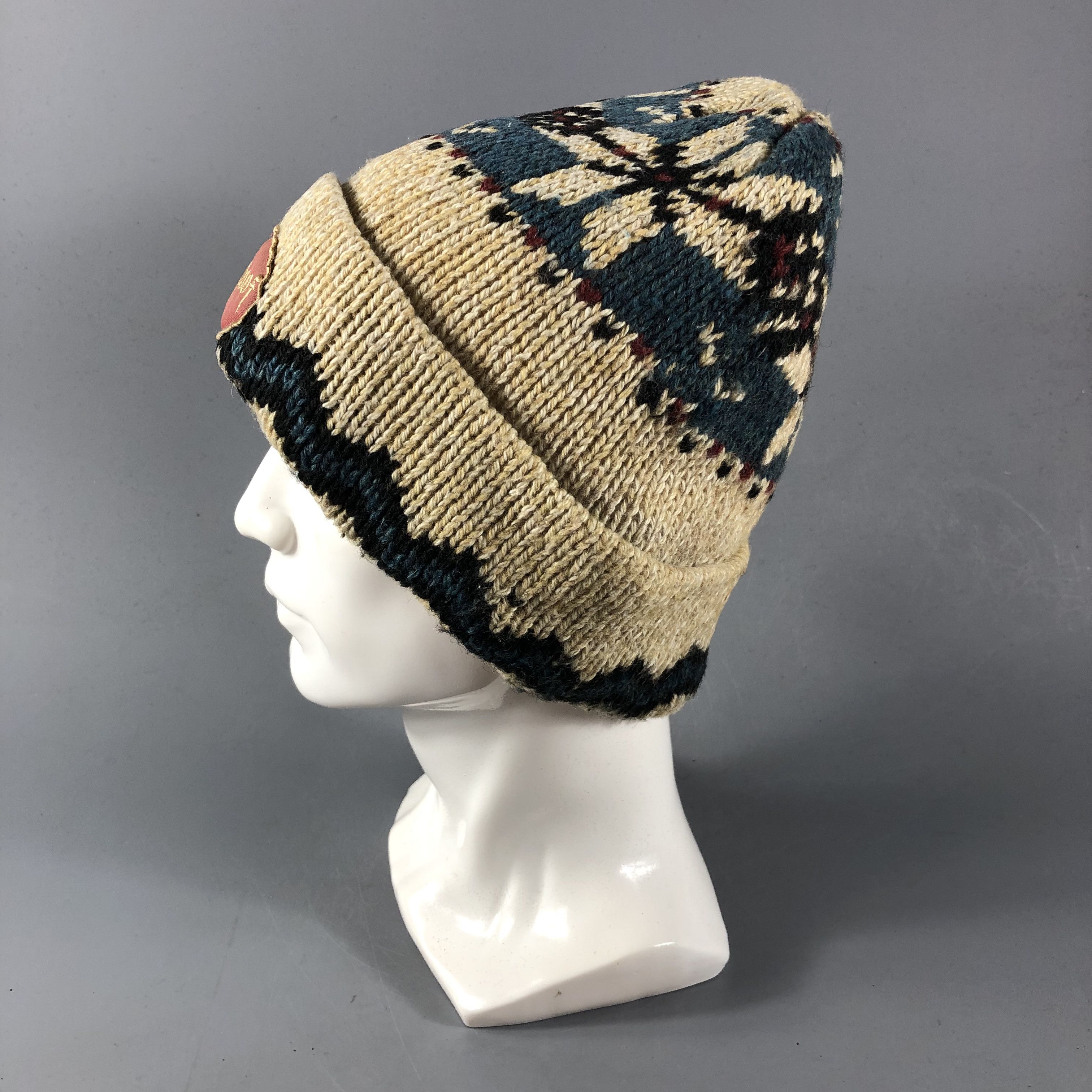 Vintage Spoof Fair Isle Wool Beanie Snowcap Snow Hat B682 Size ONE SIZE - 2 Thumbnail