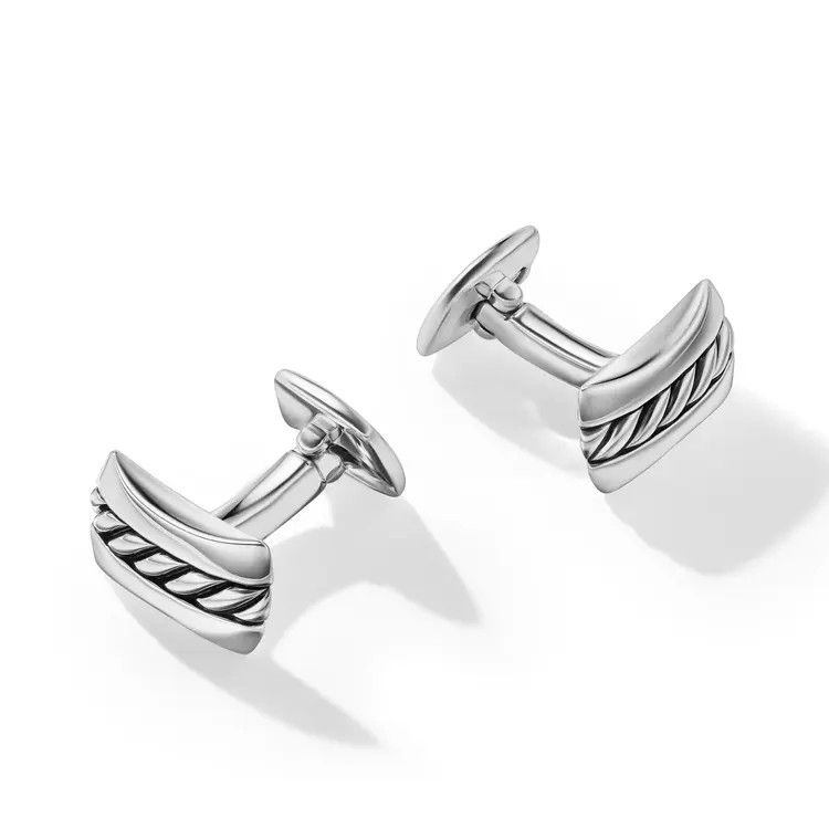 David Yurman o1w1db10426 C0F516 Size 7 / Cable Cufflinks in Silver Size ONE SIZE - 2 Thumbnail