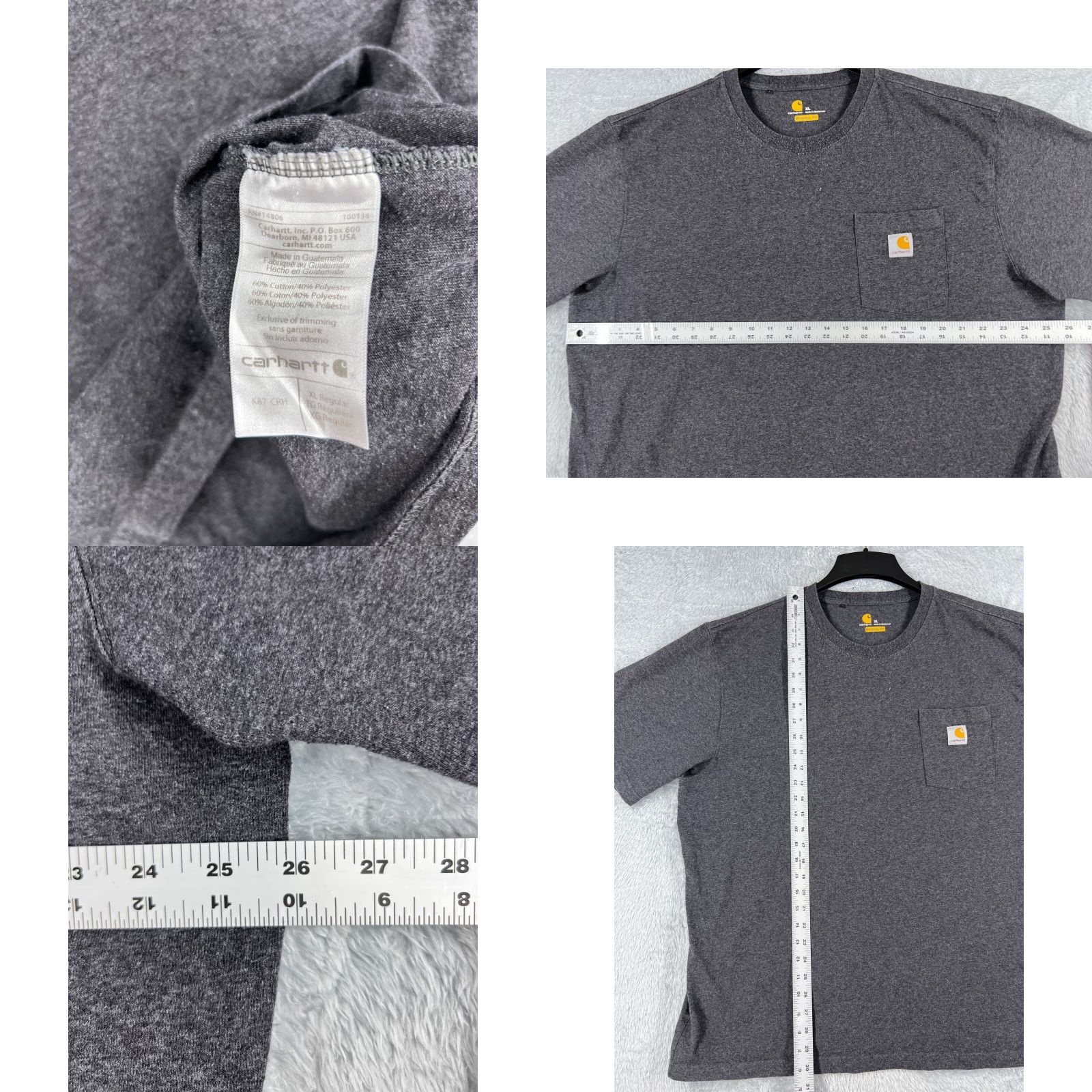 Carhartt Carhartt Shirt Men XL Gray Short Sleeve Crew Neck Pocket Logo Size US XL / EU 56 / 4 - 8 Thumbnail
